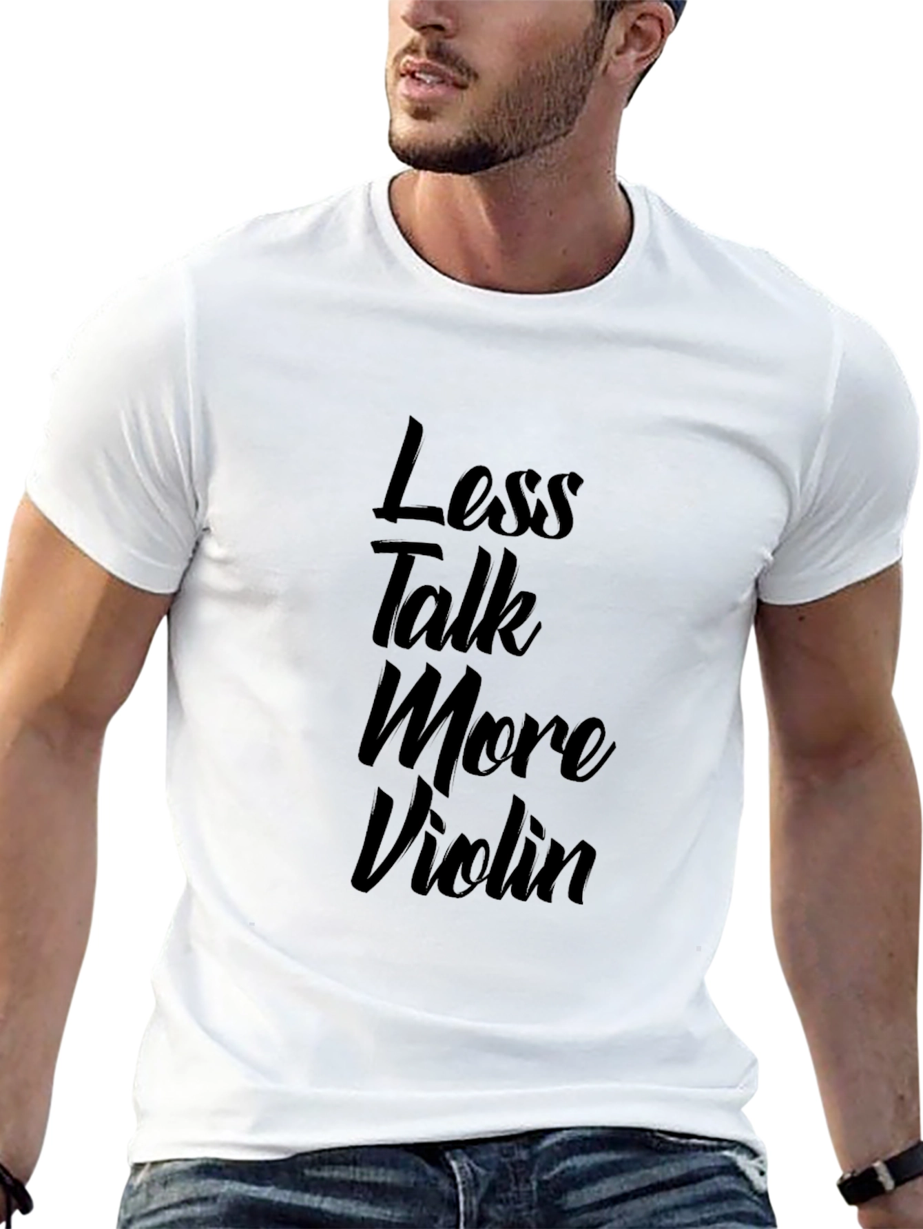 Black Less Talk More Violin Black T-Shirt view 13