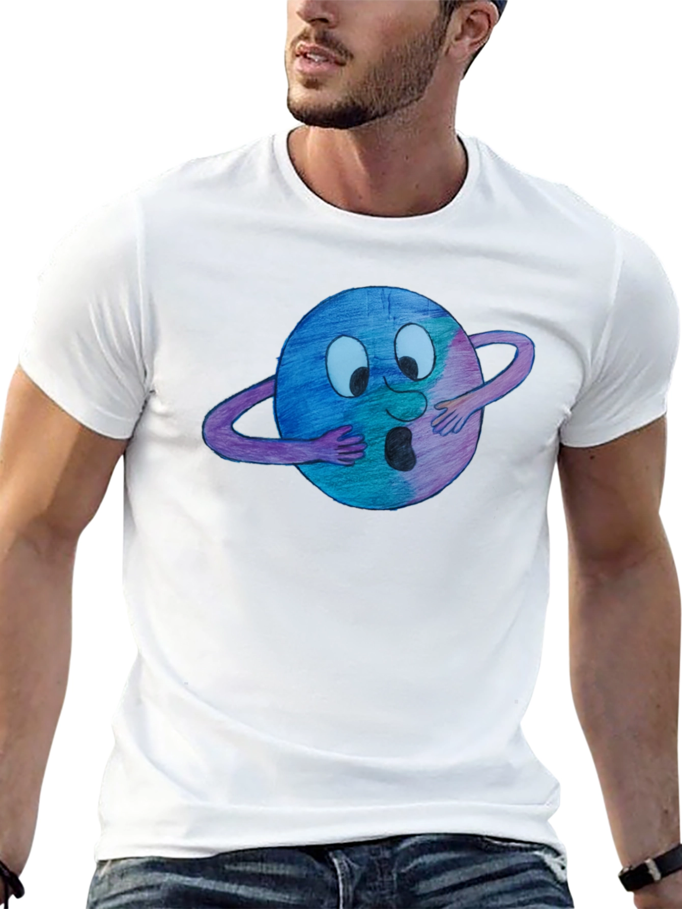 Black Cartoon Planet T-Shirt view 13
