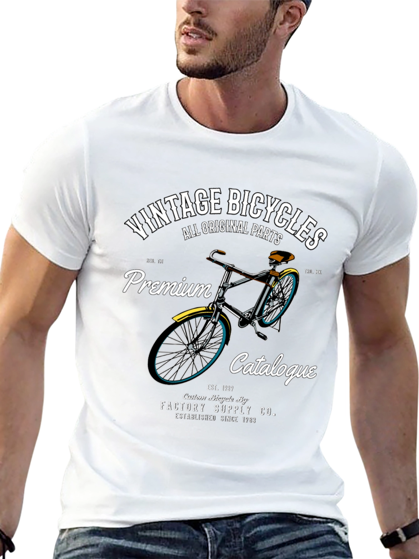 Black Vintage Bicycles Premium T-Shirt view 13