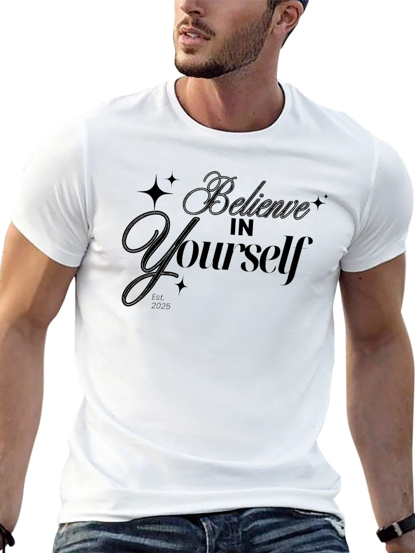 Black Believe In Yourself Black T-Shirt view 13