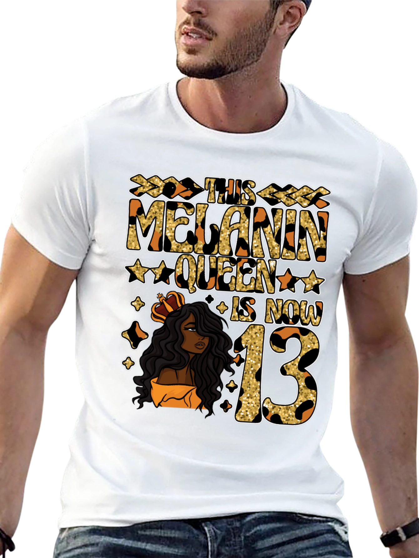 Black Melanin Queen 13th Birthday T-Shirt view 13