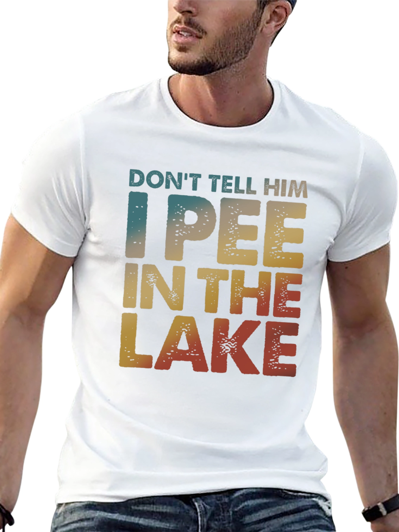 Black I Pee In The Lake Funny T-Shirt view 13