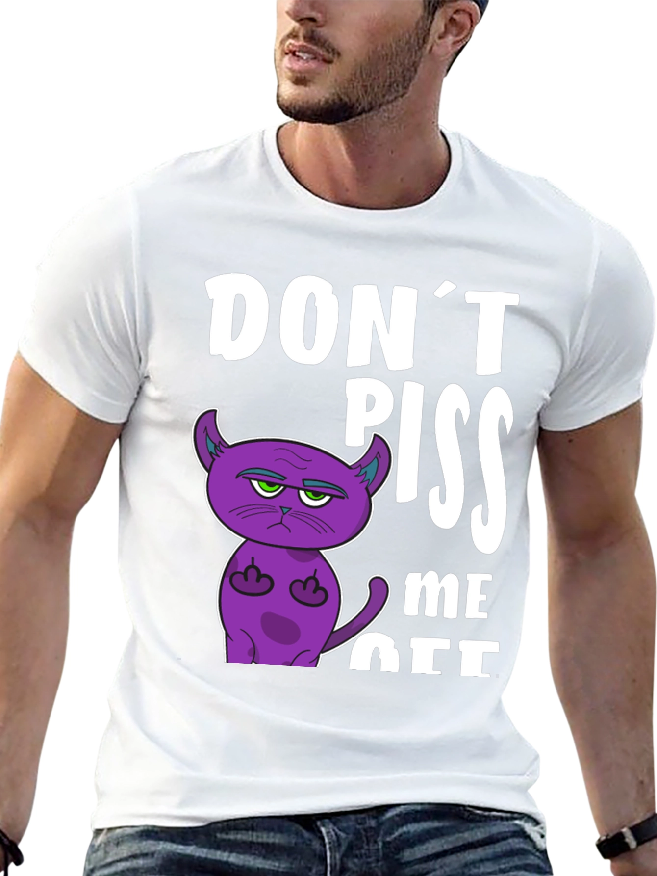 Black Don't Piss Me Off Funny Cat T-Shirt view 13