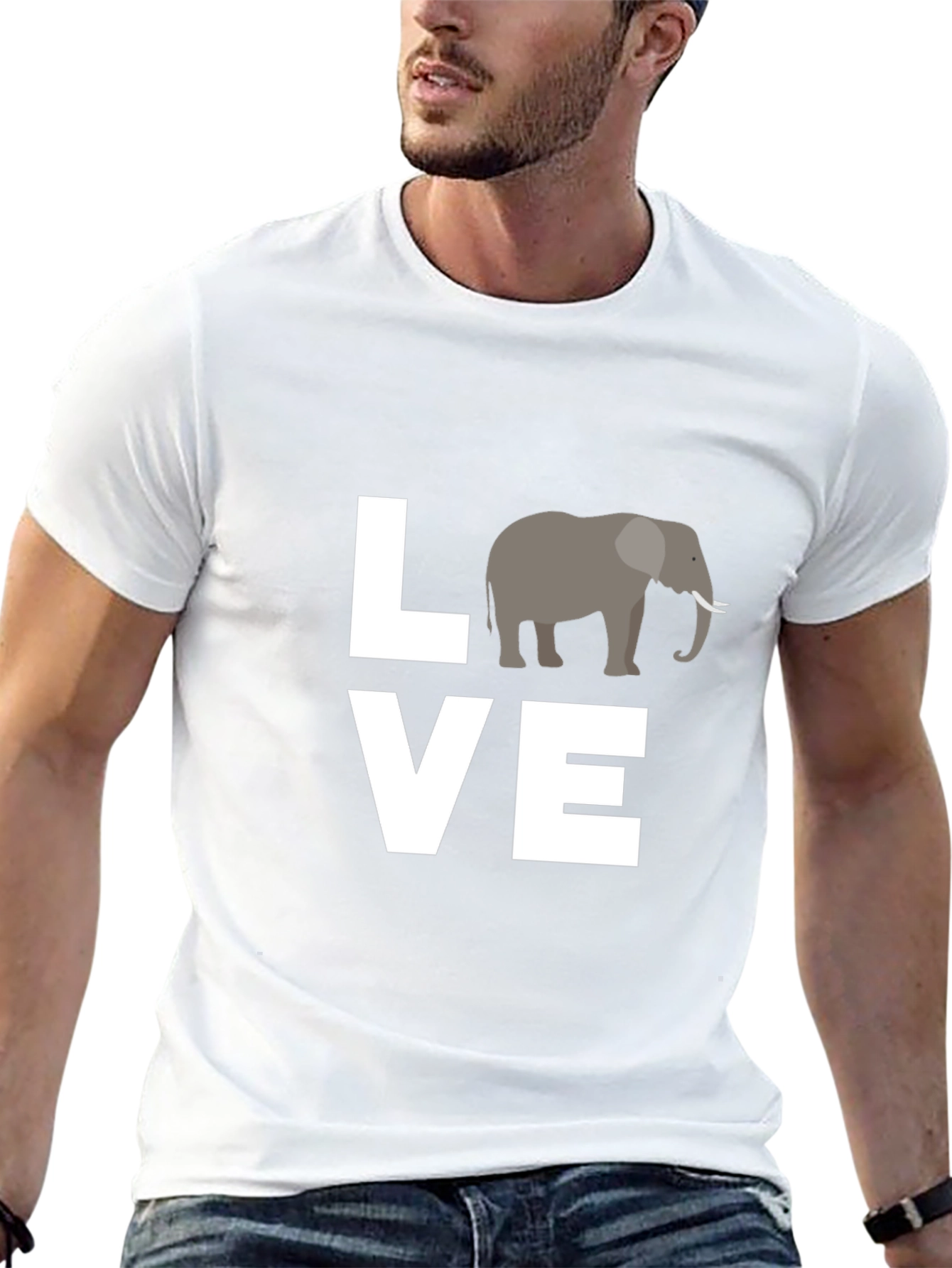 Black Love Elephants Black Graphic Tee view 13