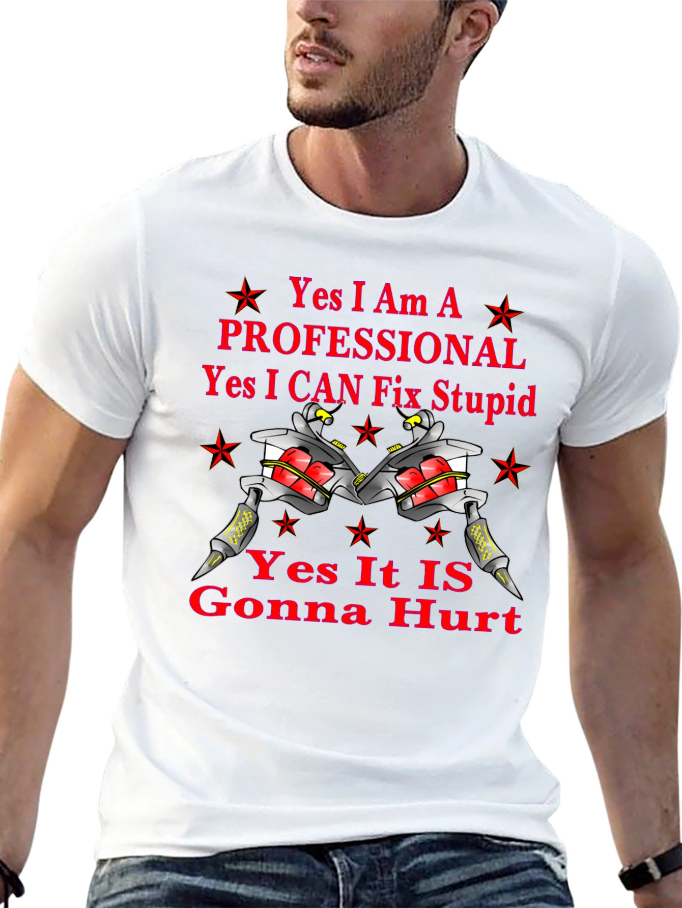Black Tattoo Artist Humor Graphic T-Shirt view 13