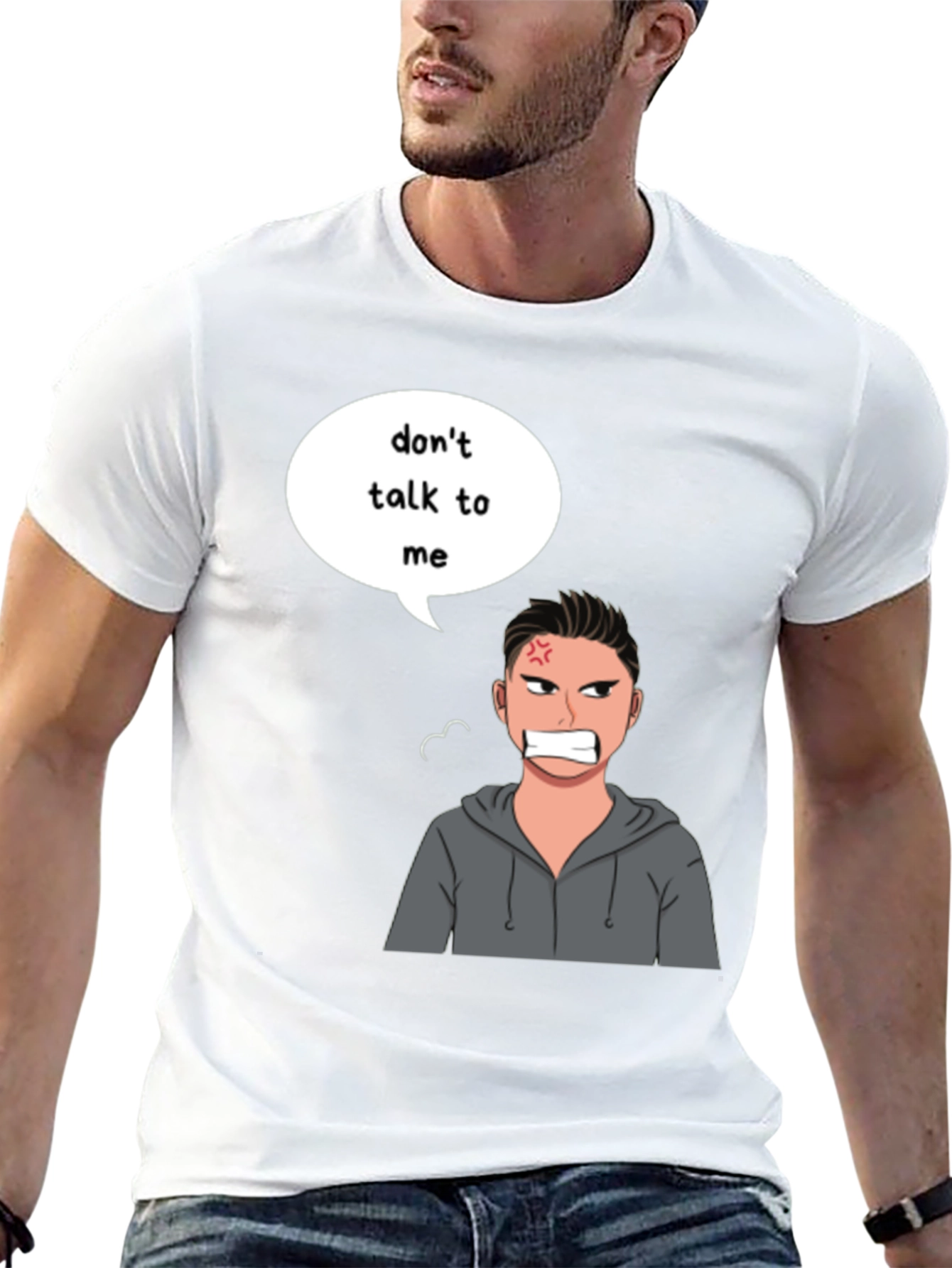 Black Don't Talk To Me Angry Cartoon T-Shirt view 13