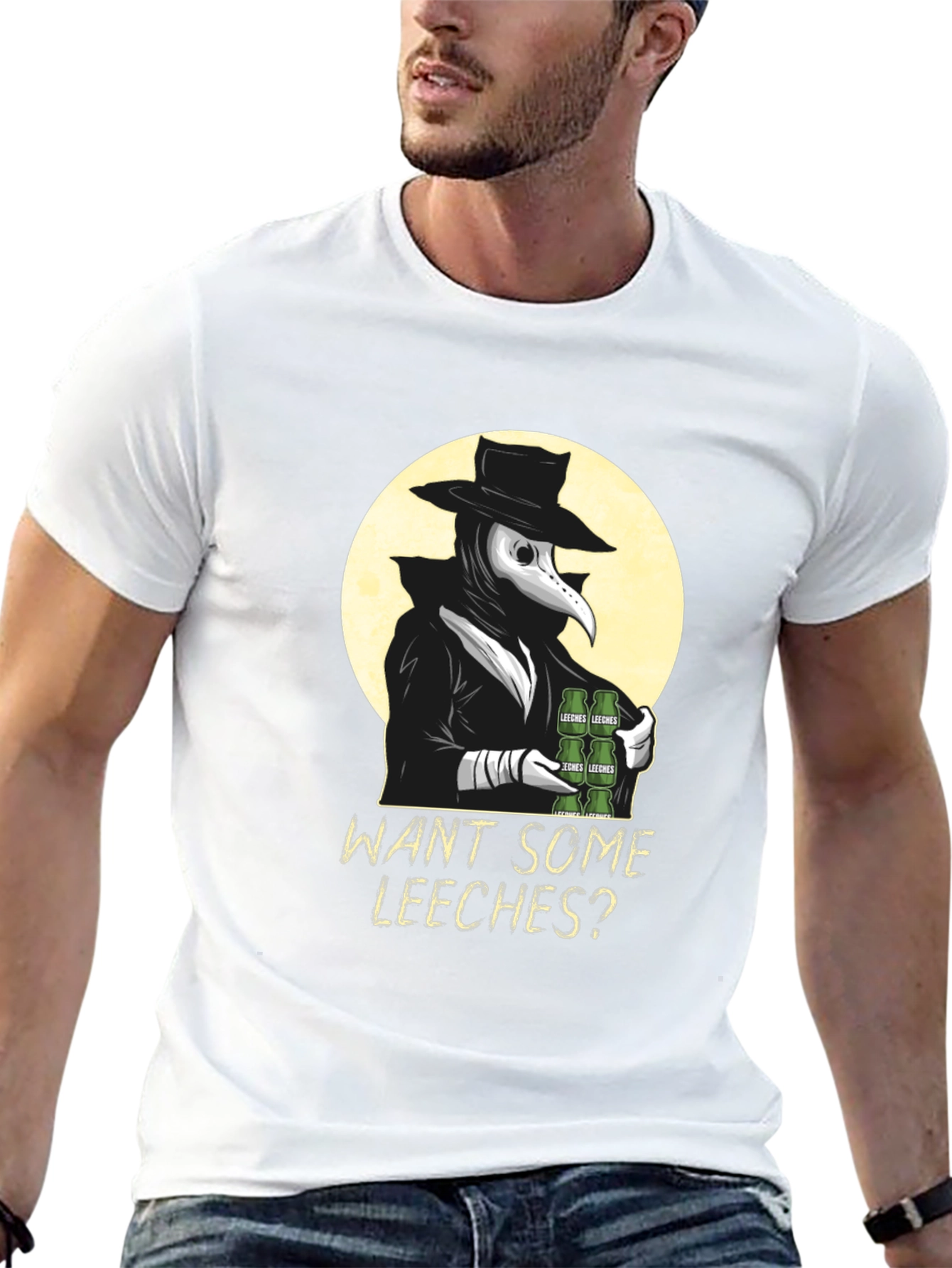 Black Want Some Leeches? Graphic Tee view 13