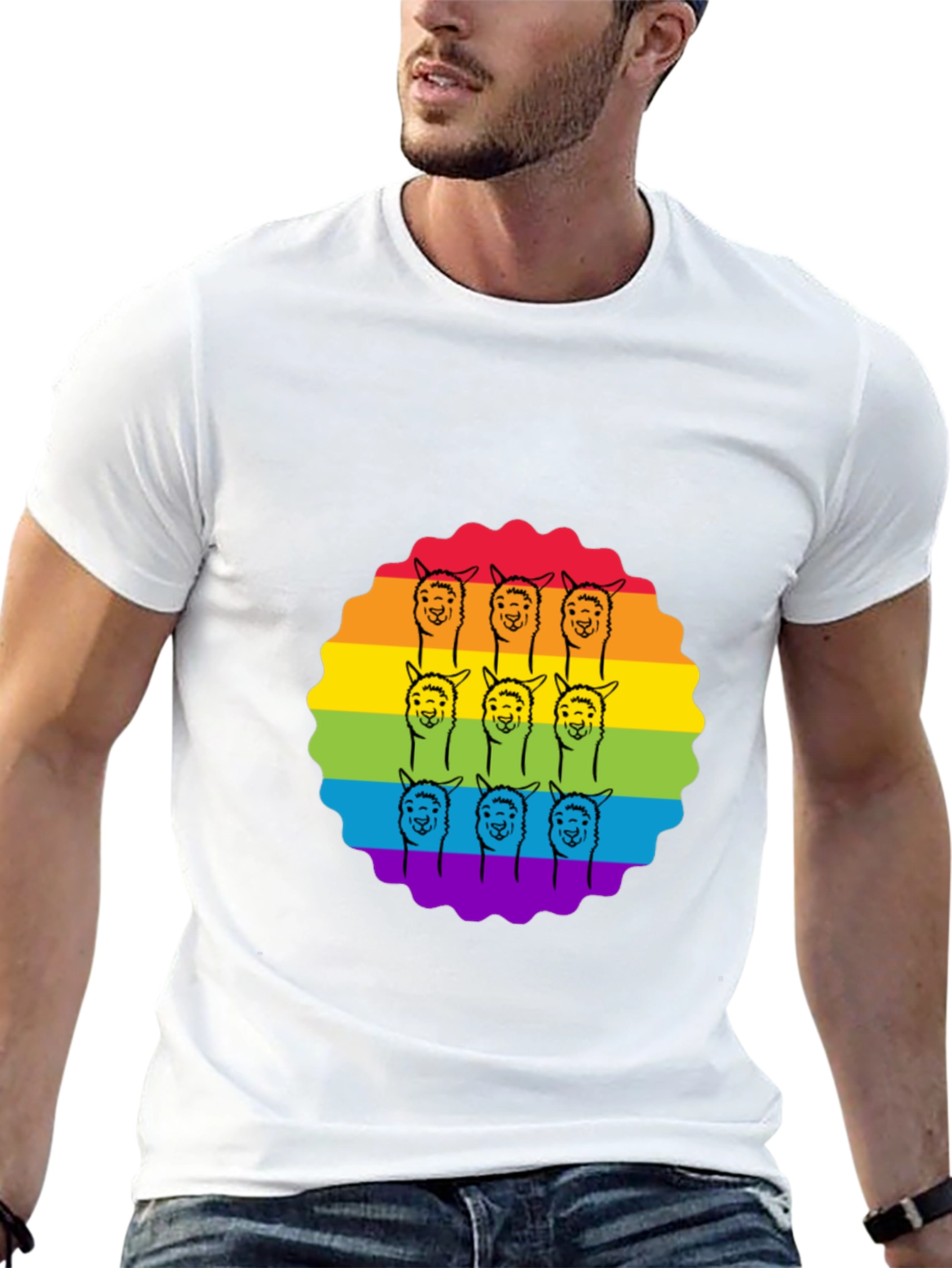 Black Rainbow Alpaca T-Shirt view 13