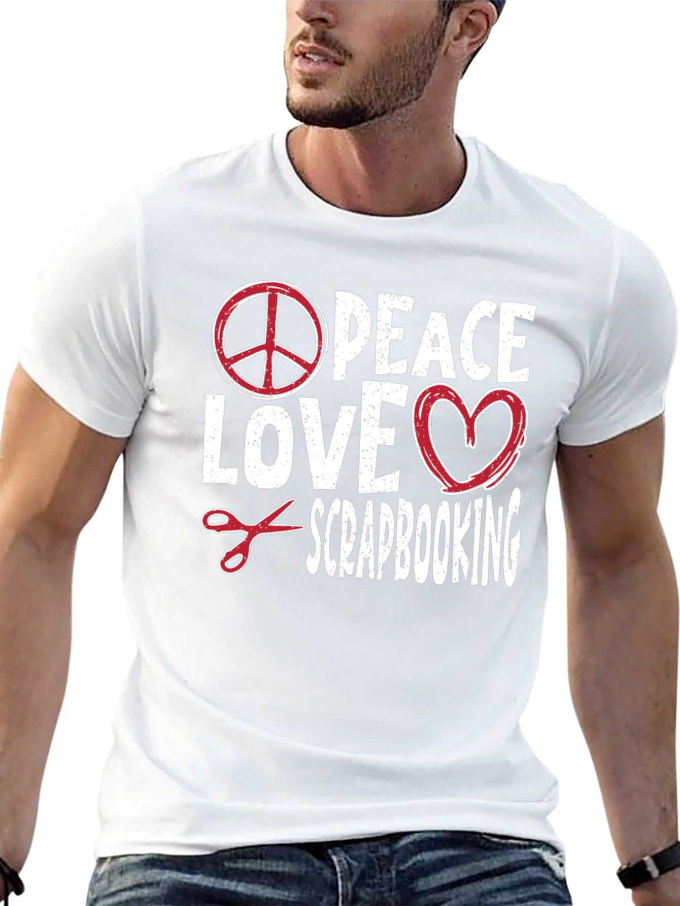 Black Peace Love Scrapbooking Graphic Tee view 13