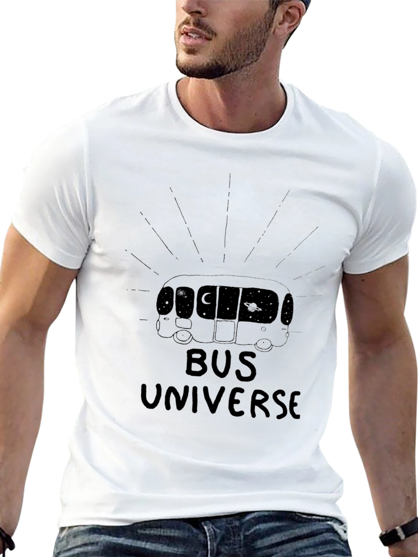 Bus Universe Black Graphic Tee - Stylish Cotton T-Shirt - 13