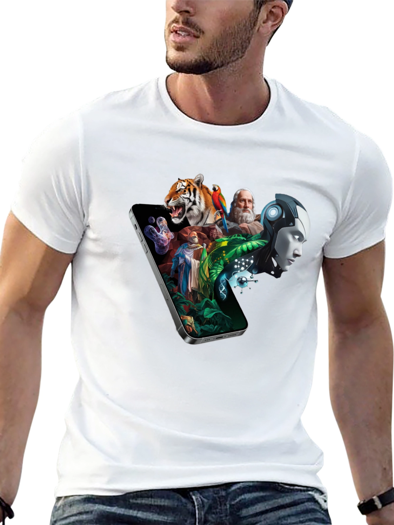 Black Evolutionary T-Shirt: Art Meets Technology view 13