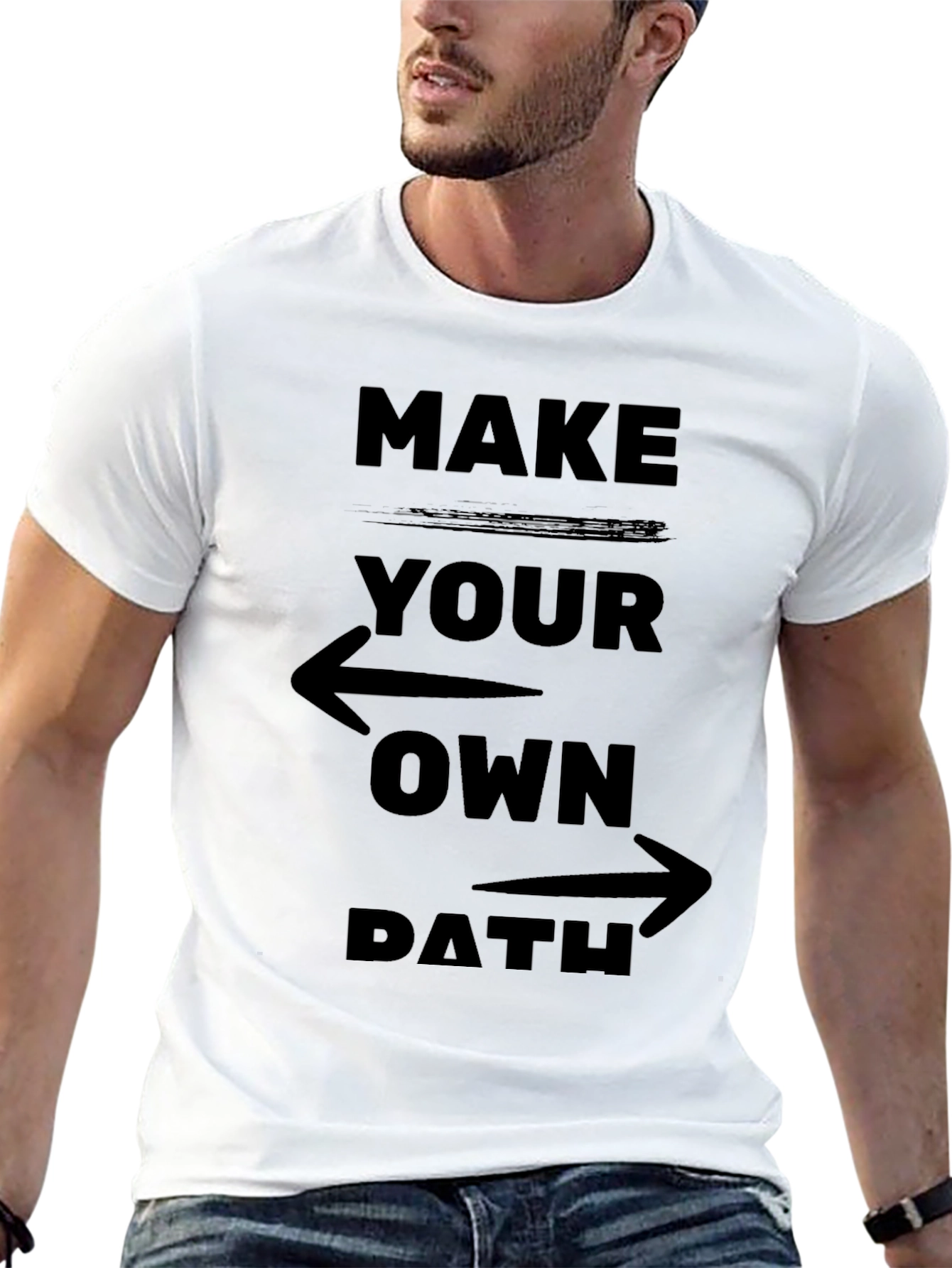 Black Make Your Own Path Graphic Tee - Motivational Design view 13