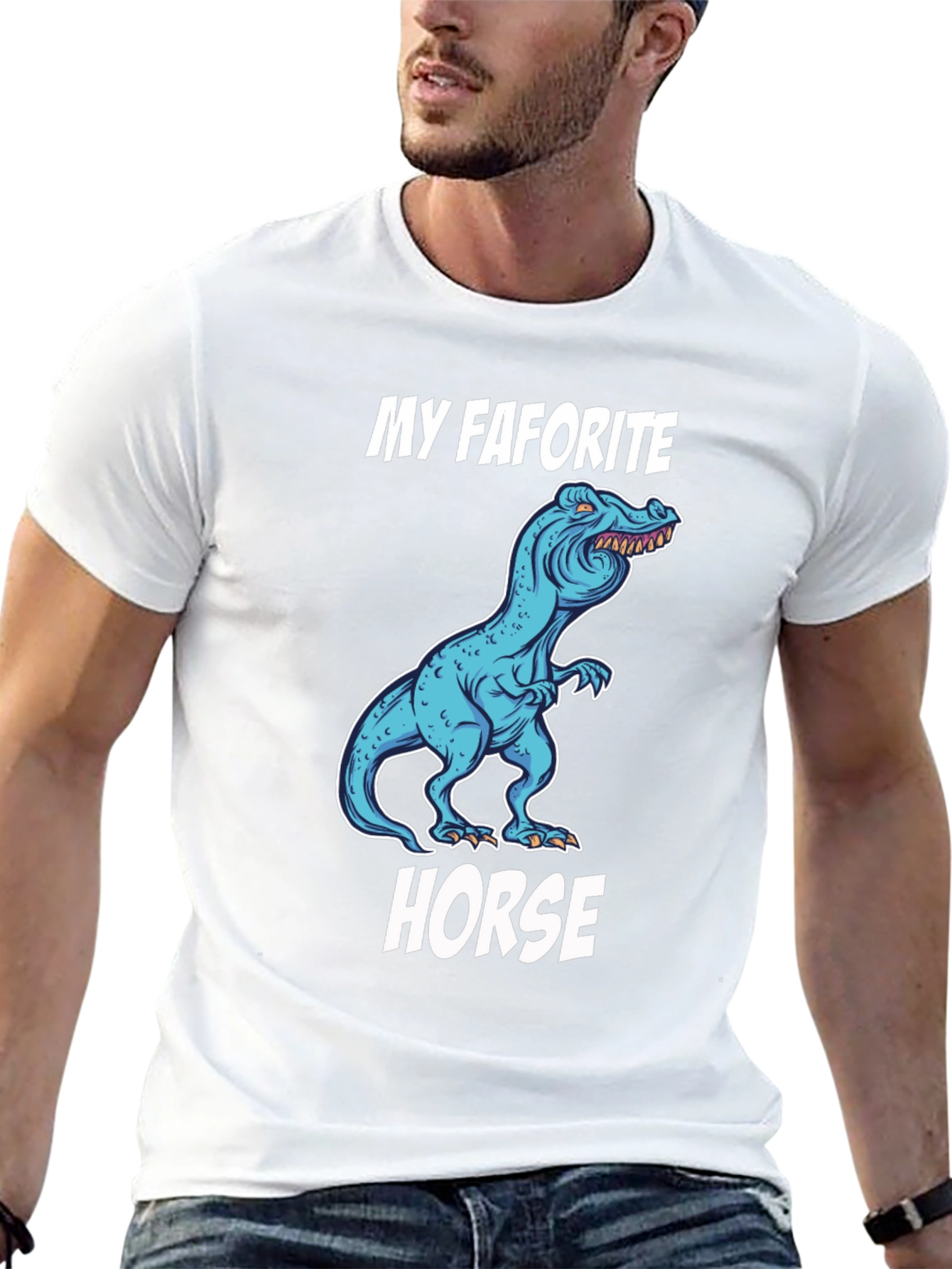 Black My Favorite Horse Dinosaur T-Shirt view 13