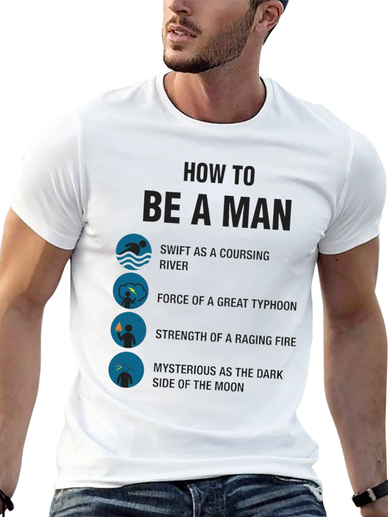 Black How to Be a Man Graphic T-Shirt view 13