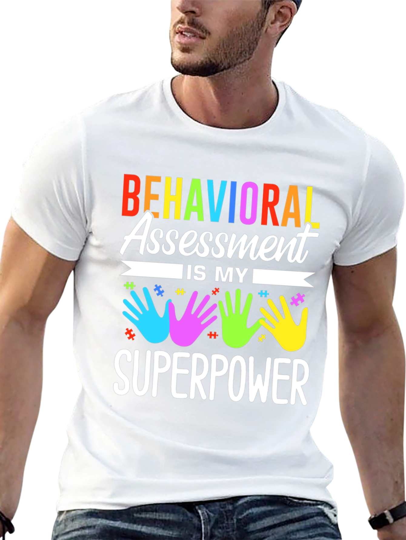 Black Behavioral Assessment Superpower T-Shirt view 13