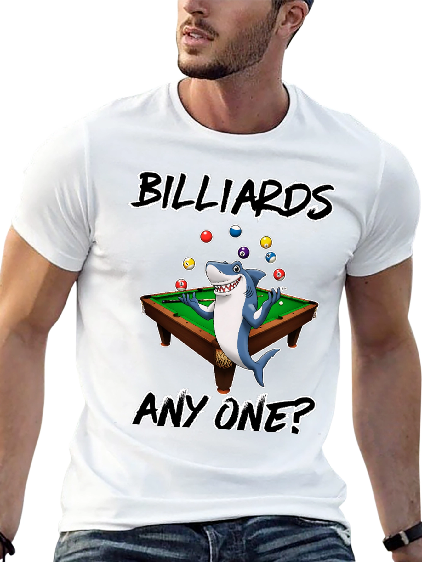Black Billiards Shark Graphic T-Shirt view 13