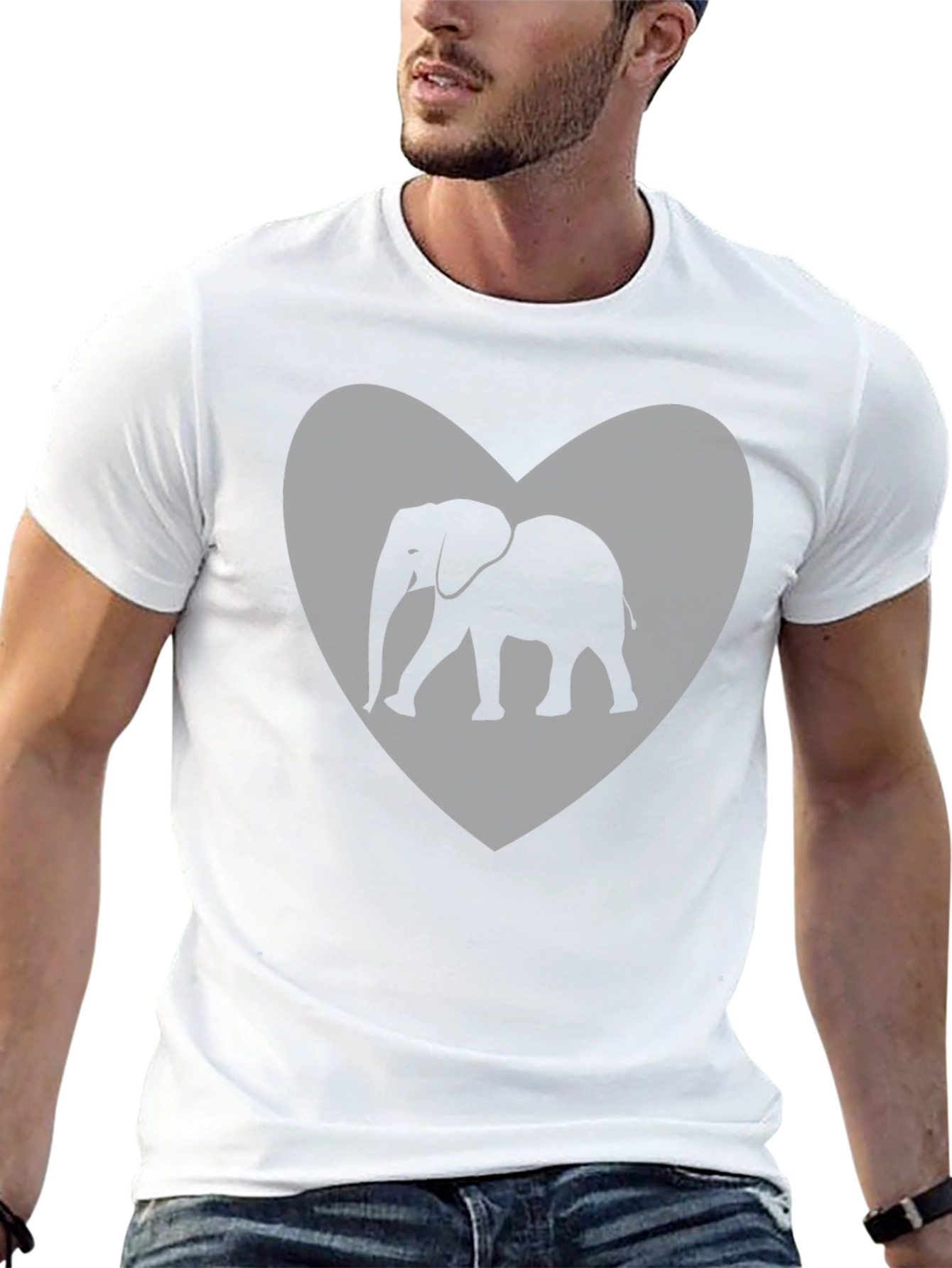 Black Elephant Heart Graphic Tee - Black view 13
