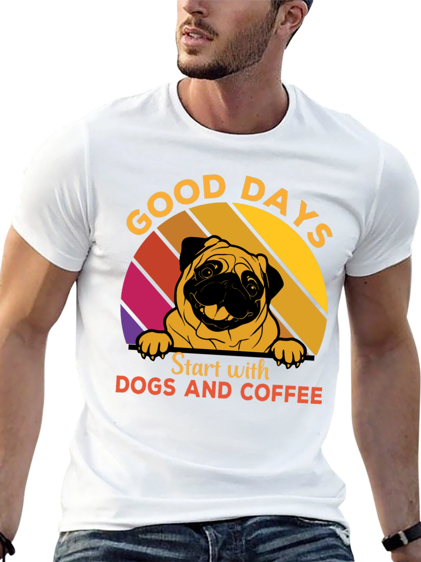 Black Good Days Dog and Coffee T-Shirt view 13
