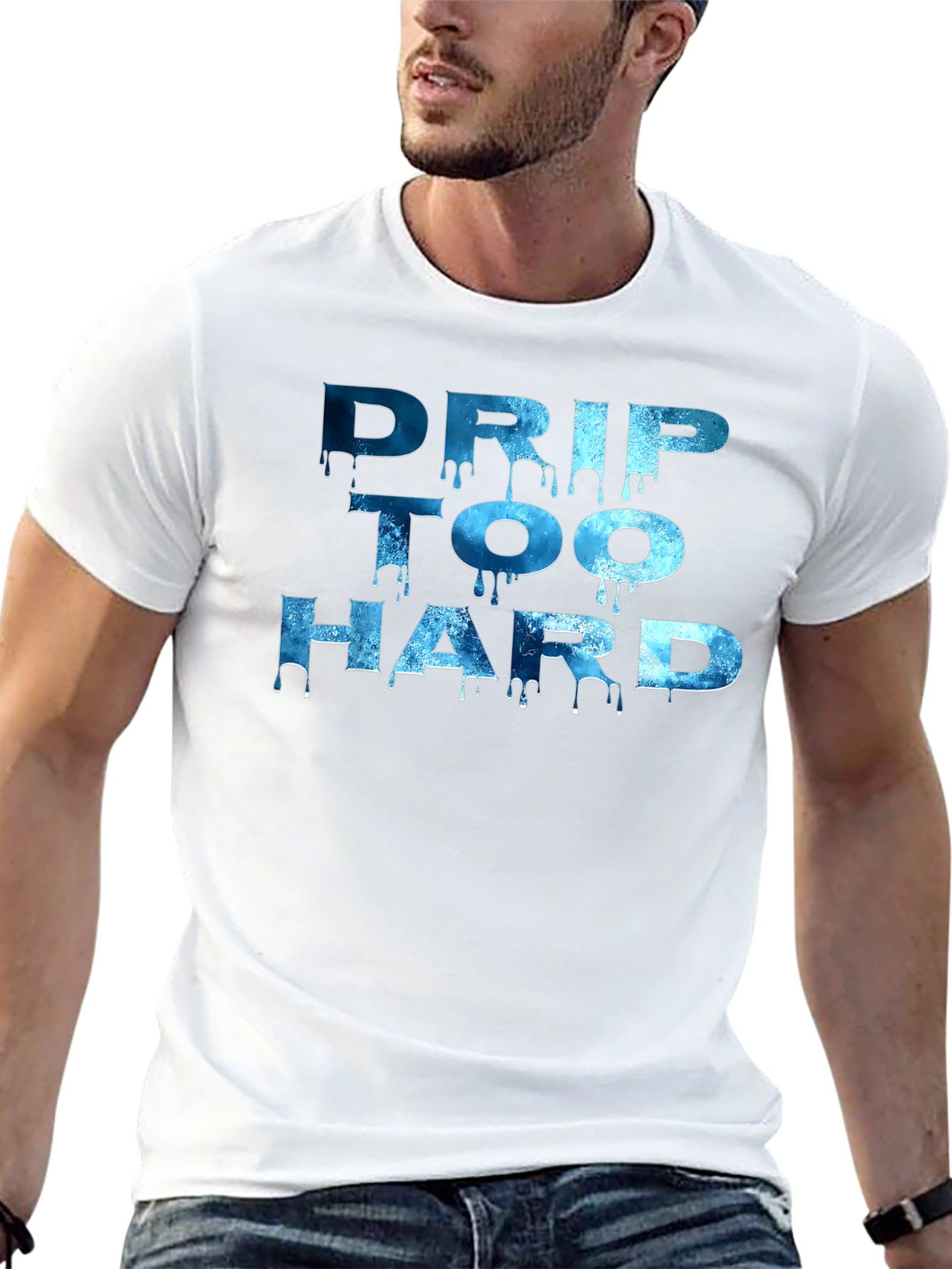 Black Drip Too Hard Graphic T-Shirt - Black view 13