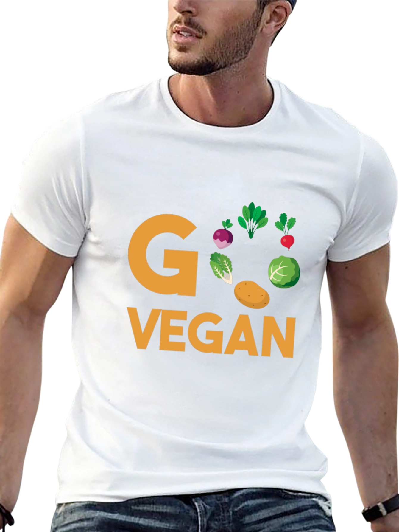 Black Go Vegan T-Shirt - Black Cotton Tee view 13