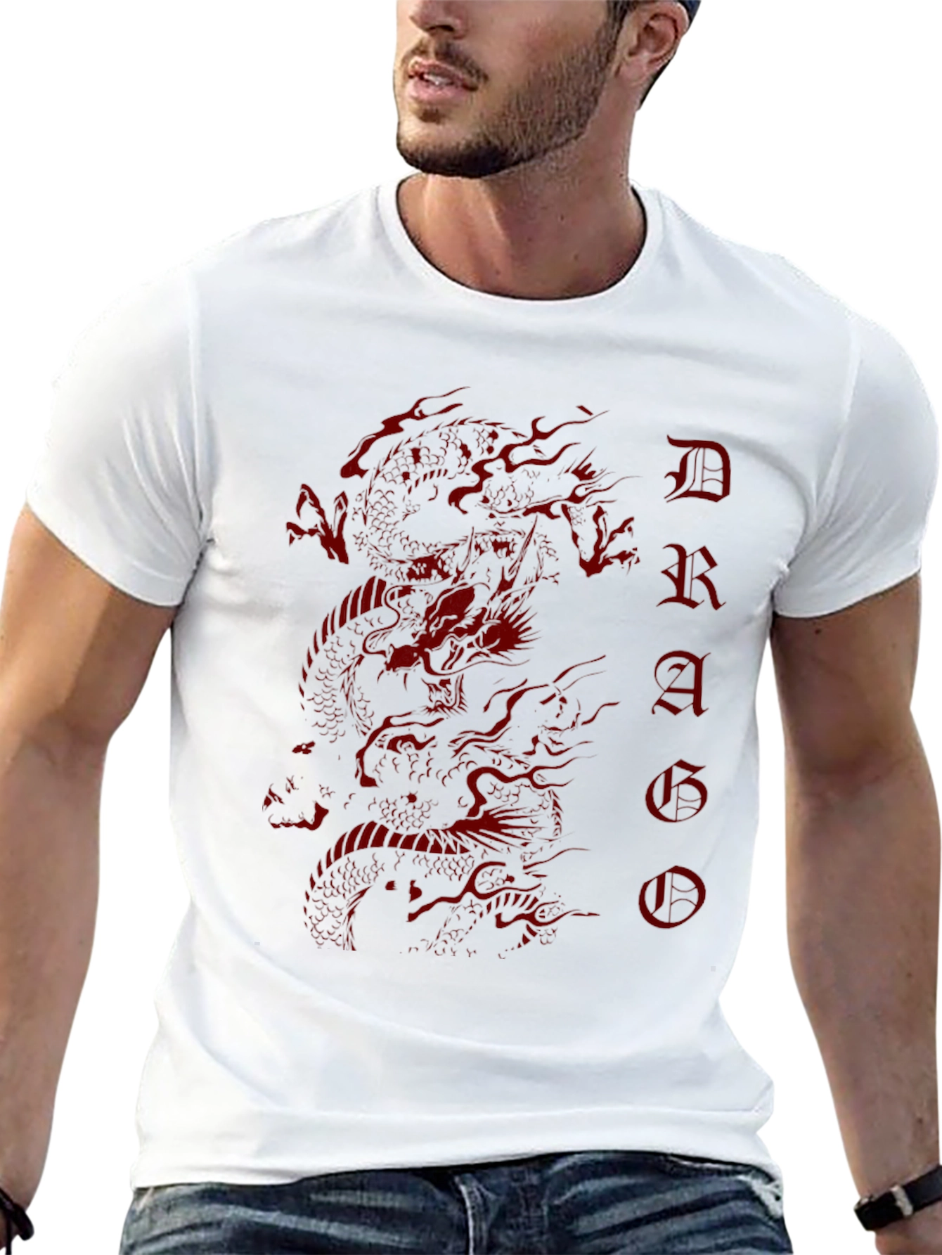 Black Dragon Graphic Tee - Men's Black Cotton T-Shirt view 13