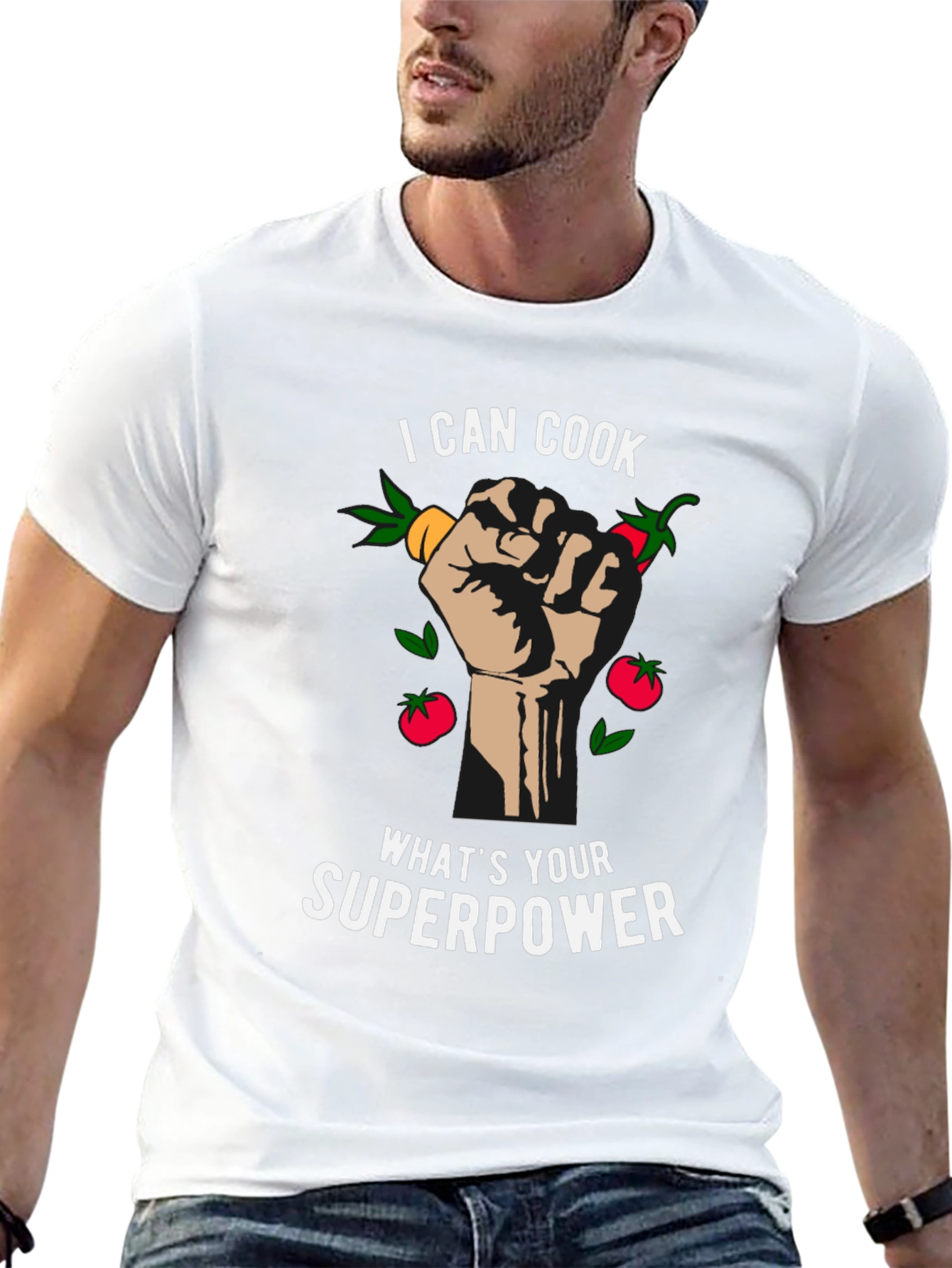 Black I Can Cook, What's Your Superpower Black T-Shirt view 13