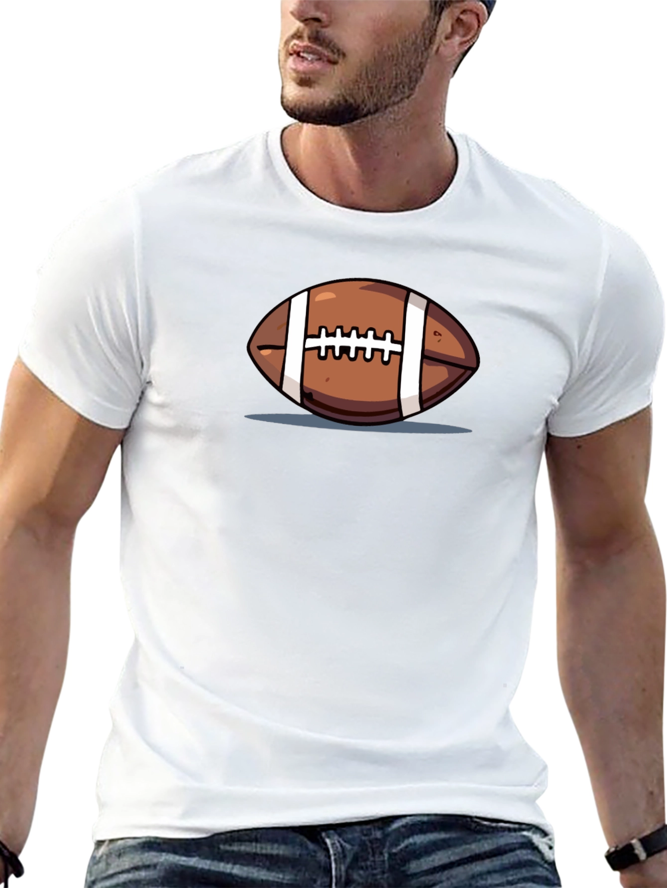 Black Football Graphic Black T-Shirt view 13