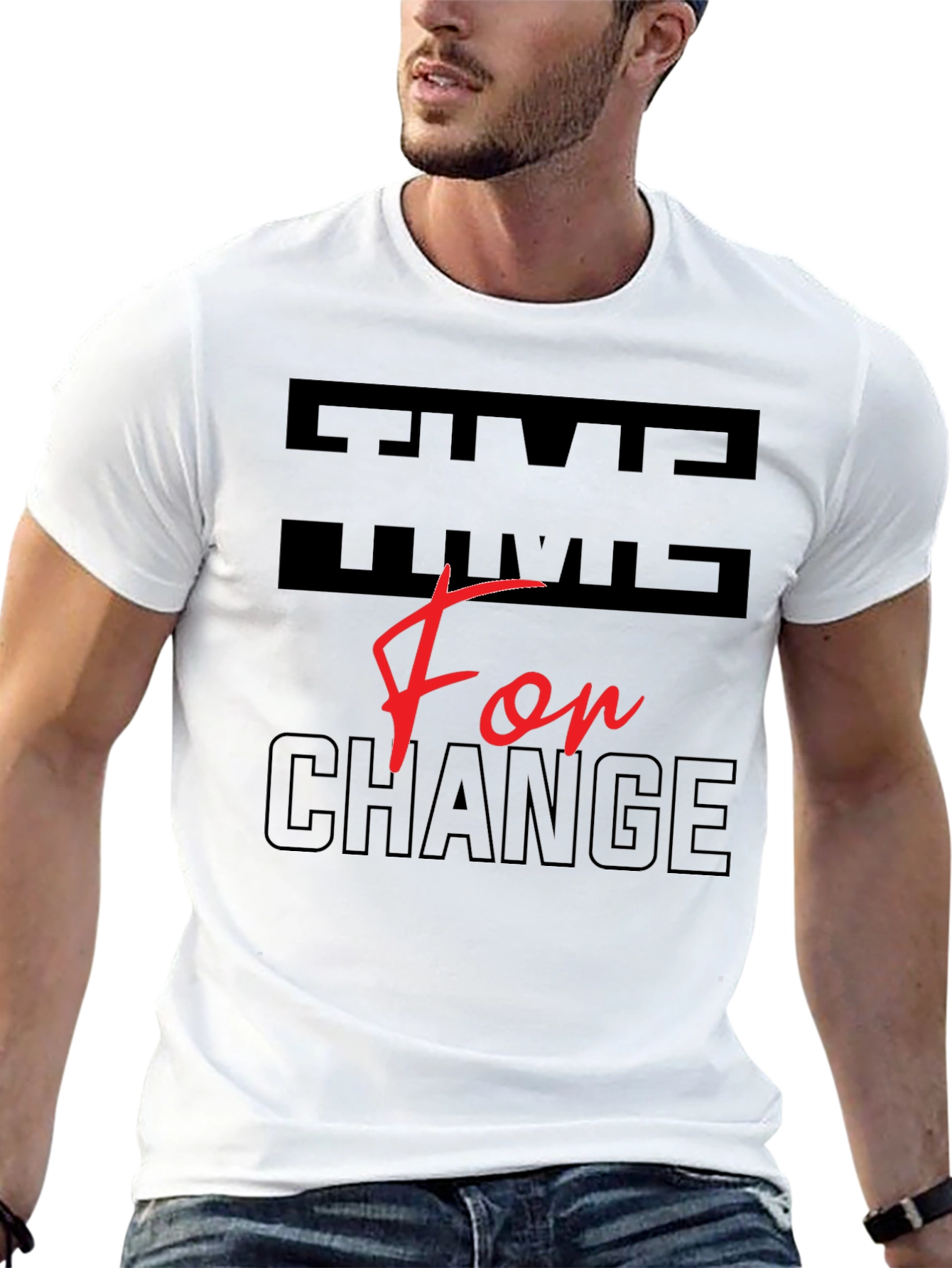 Black Time For Change Graphic T-Shirt view 13