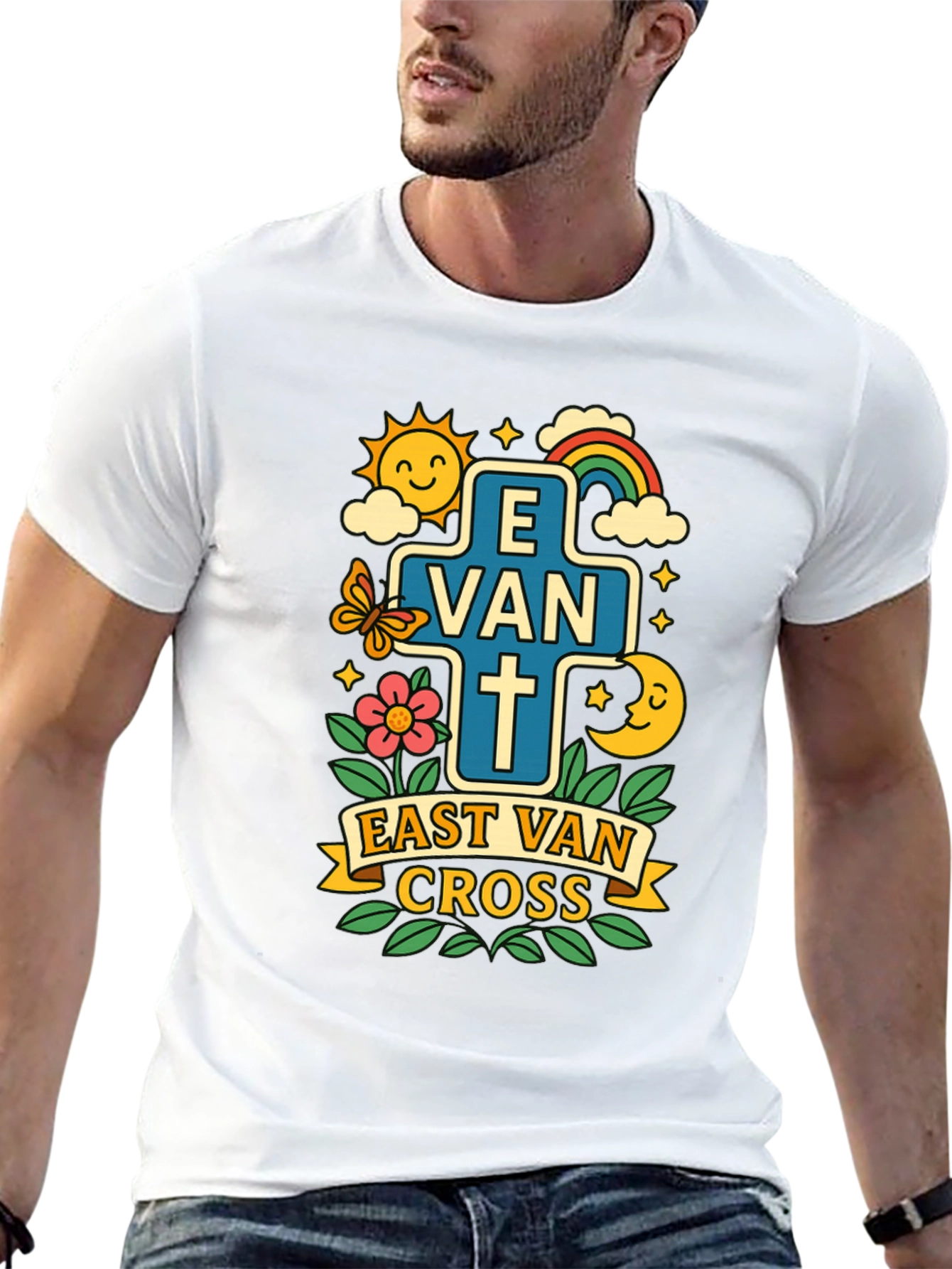 Black East Van Cross Graphic T-Shirt view 13
