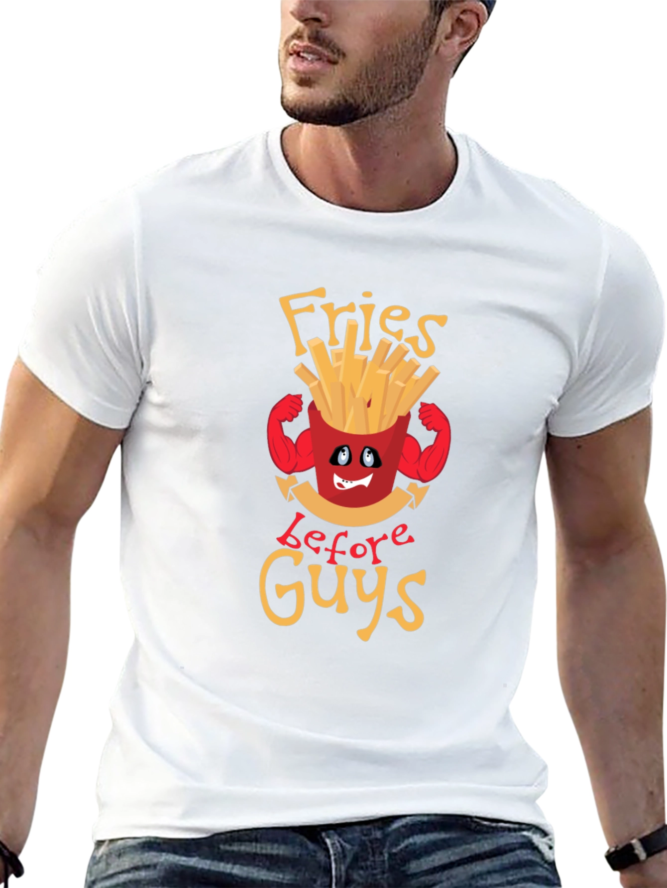 Black Fries Before Guys Graphic Tee - Funny Food Lover Shirt view 13