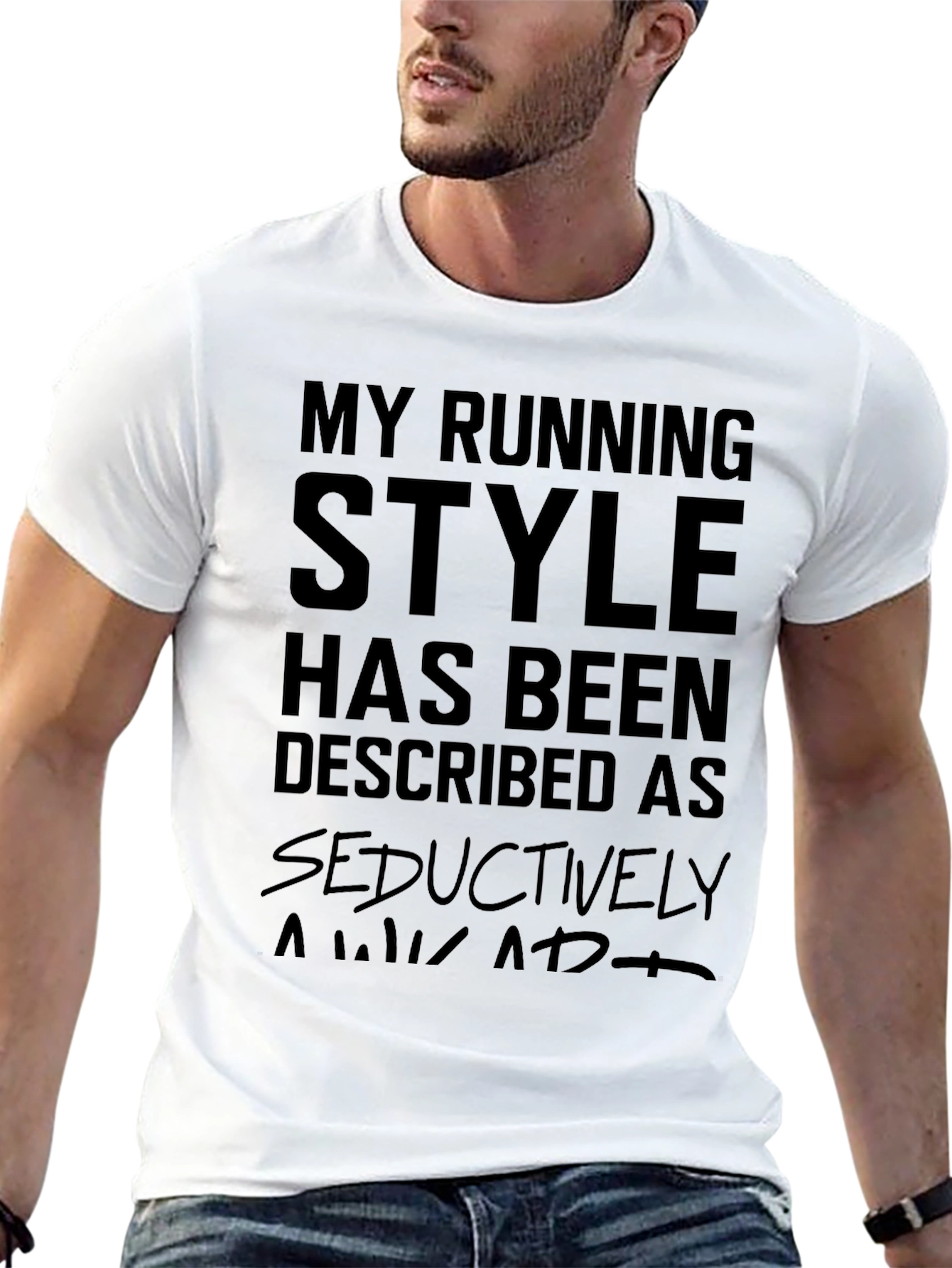 Black Seductively Awkward Running Style Graphic Tee view 13