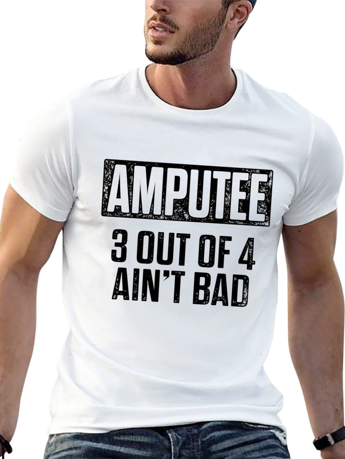 Black Amputee 3 Out Of 4 Ain't Bad Graphic T-Shirt view 13