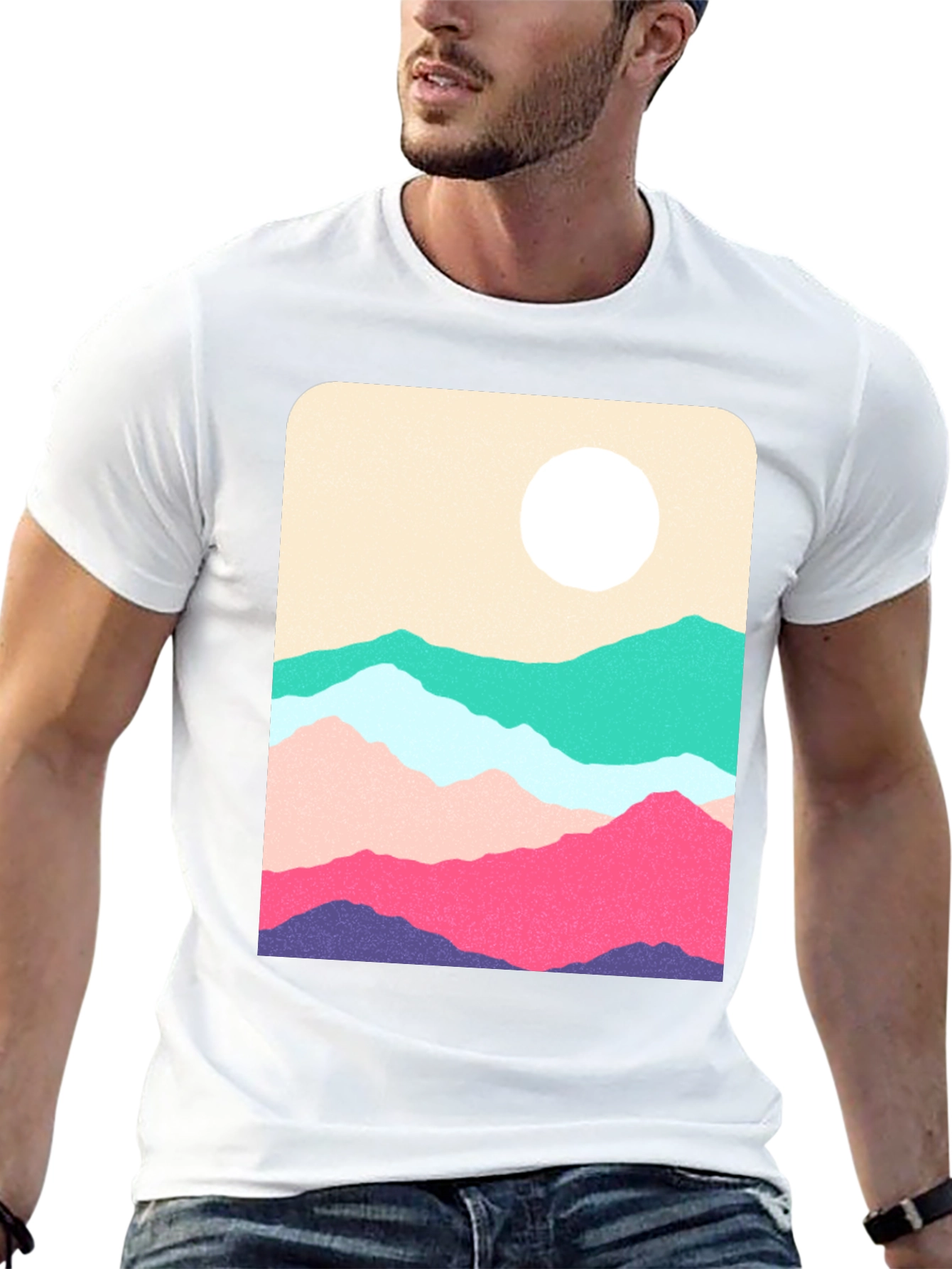 Black Mountainscape Graphic Tee view 13
