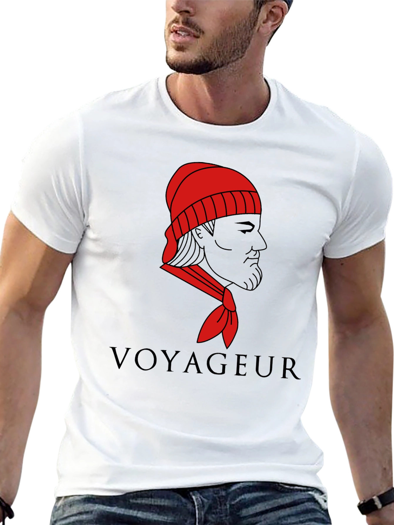 Black Voyageur Graphic T-Shirt - Black Crew Neck Tee view 13
