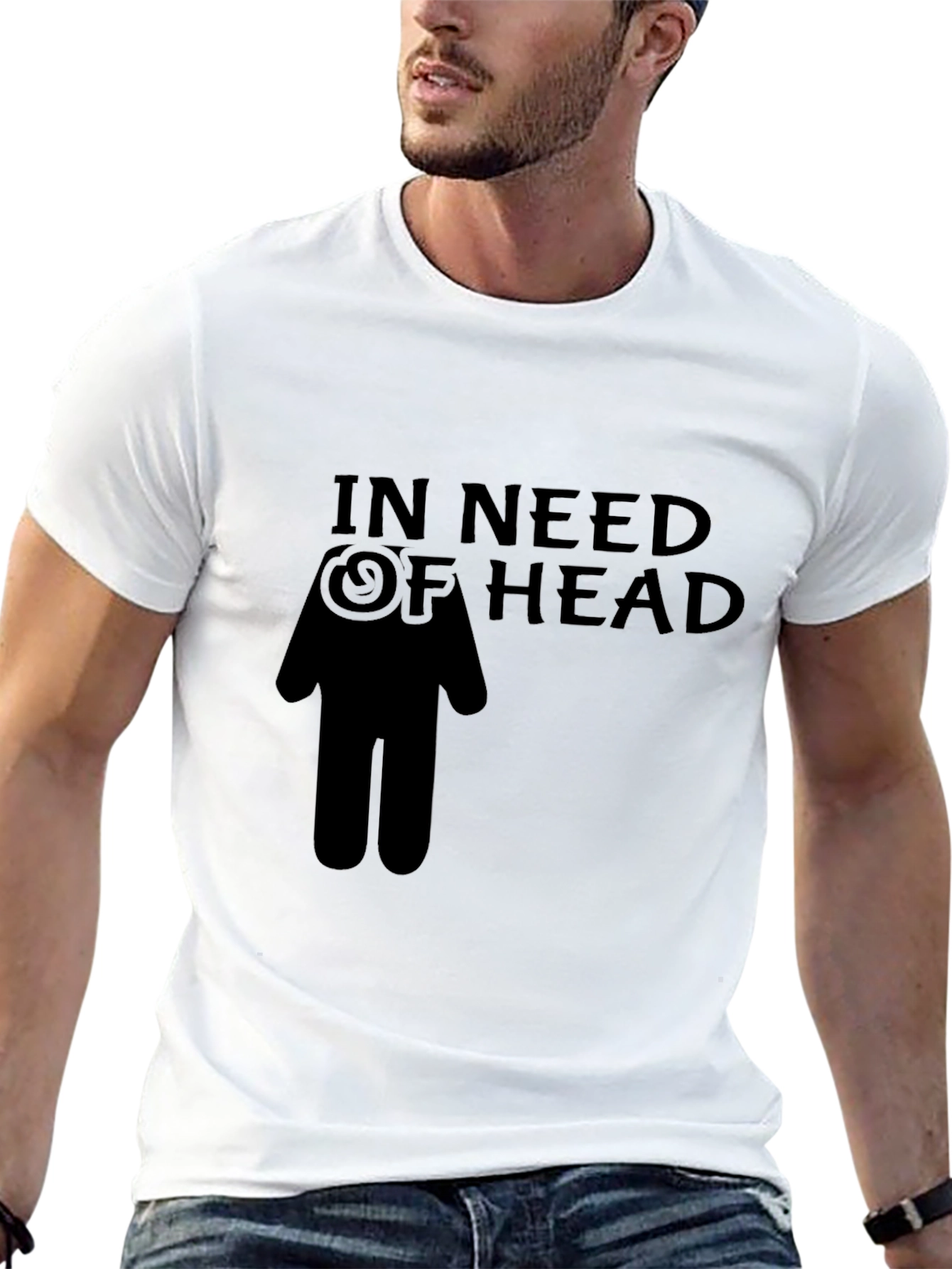 Black In Need of Head Funny Graphic Tee - Black Humor T-Shirt view 13