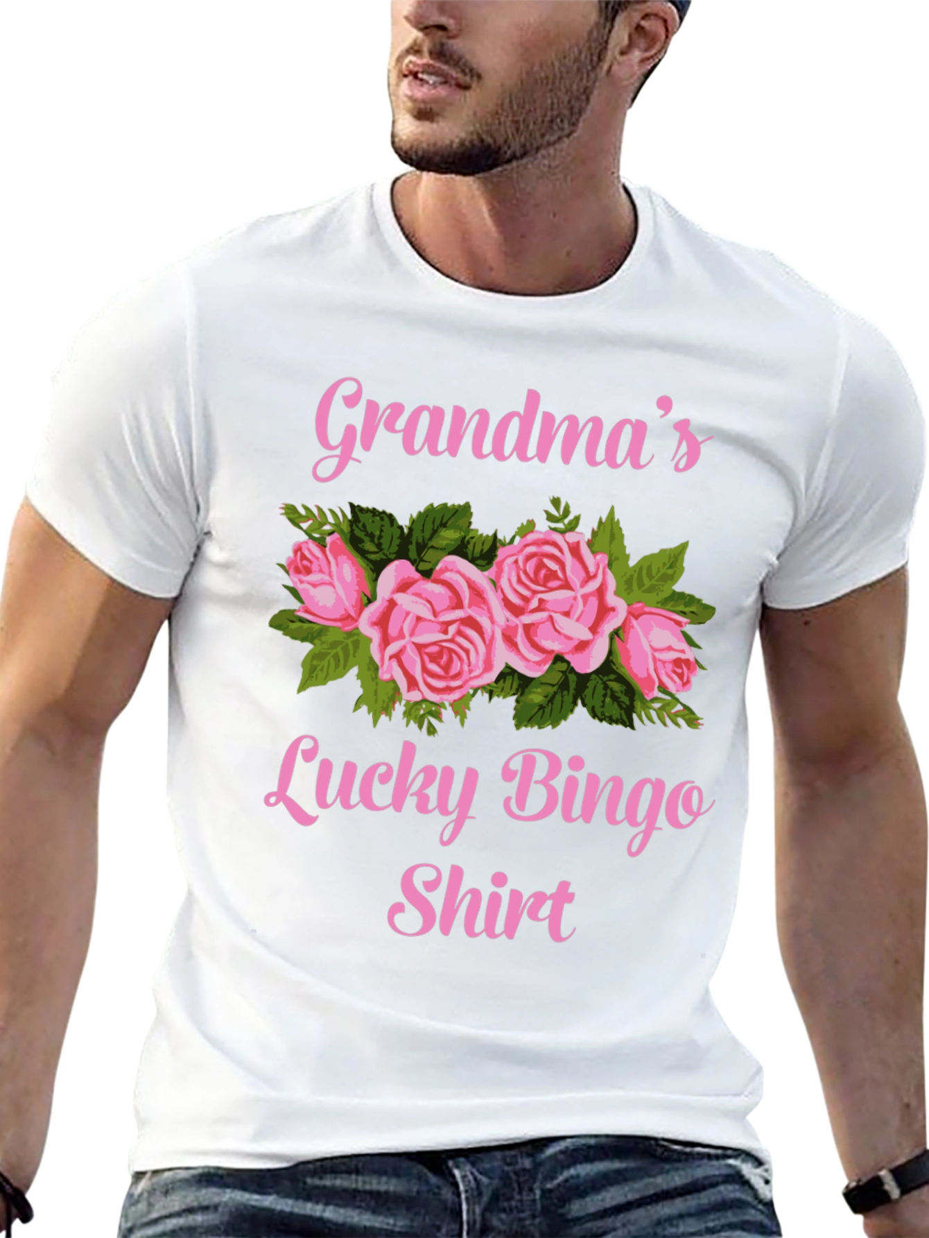 Grandma's Lucky Bingo Shirt - Floral Graphic Tee - 13