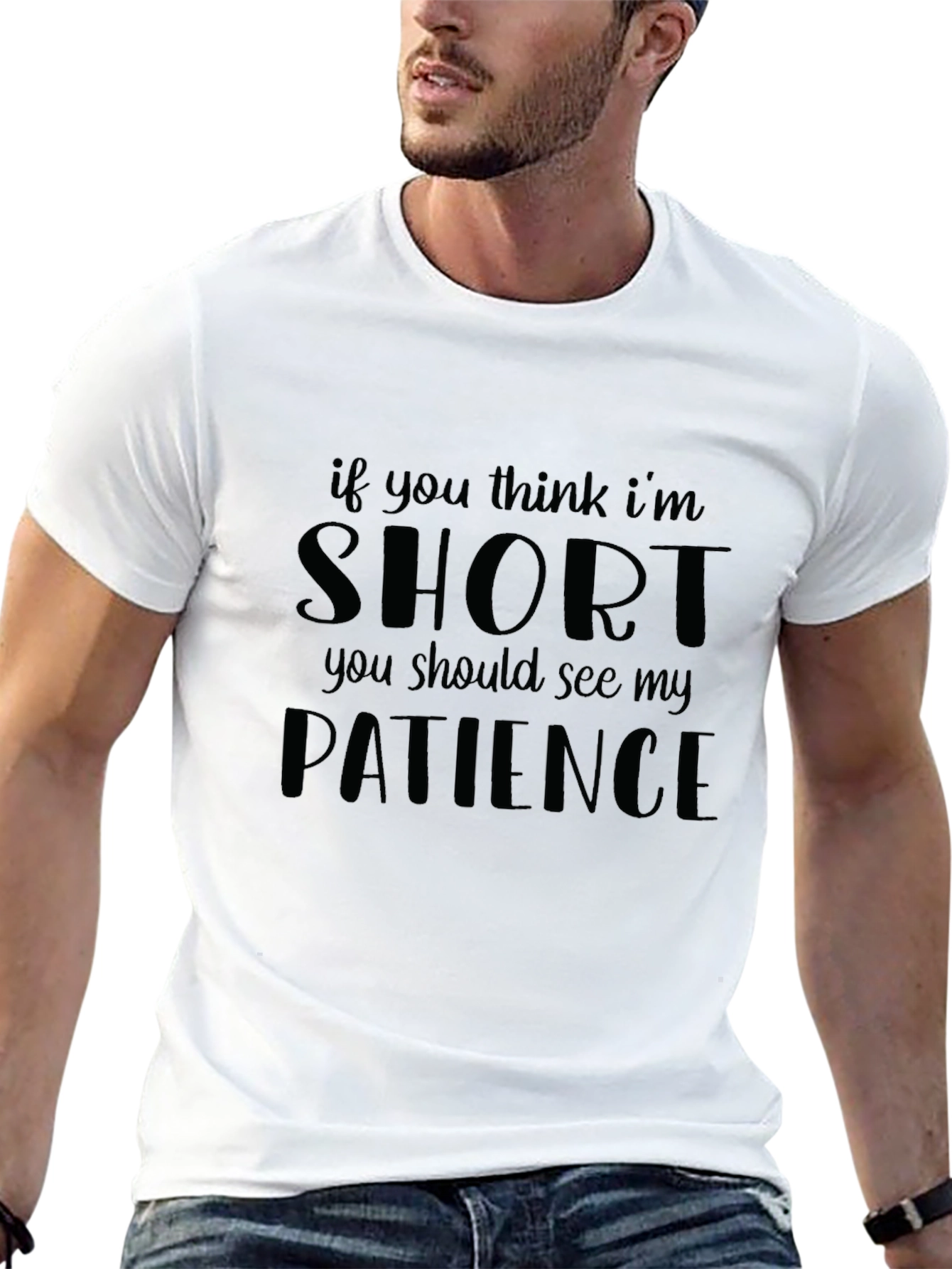 Black Funny Short Patience T-Shirt view 13