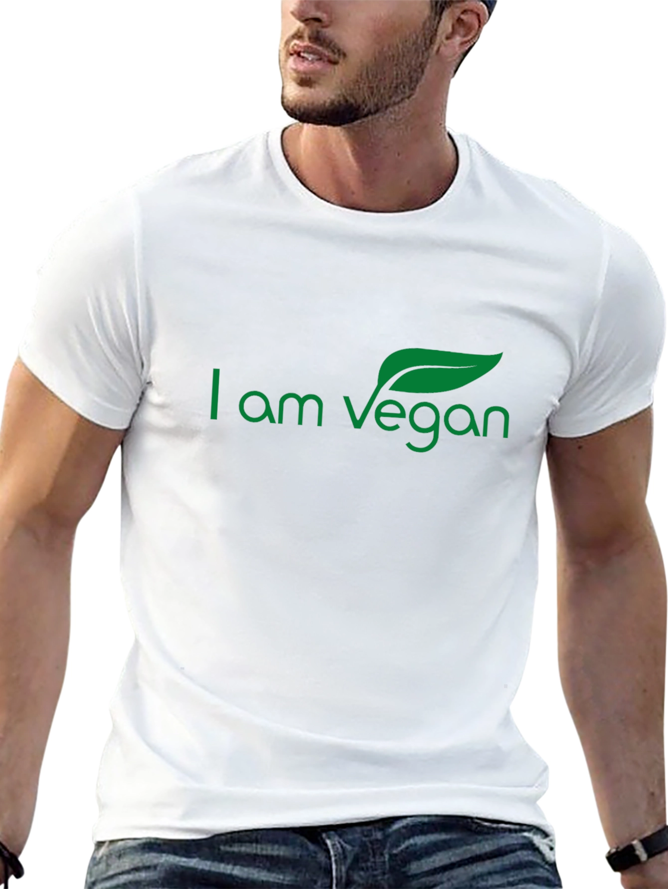 Black I Am Vegan Graphic Tee - Soft Cotton view 13