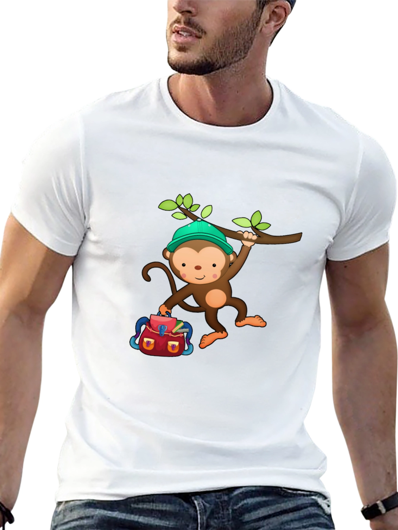 Black Monkey Backpack T-Shirt view 13
