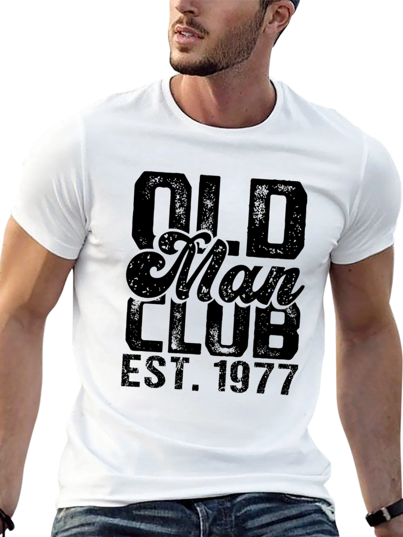 Black Old Man Club EST 1977 Black T-Shirt view 13