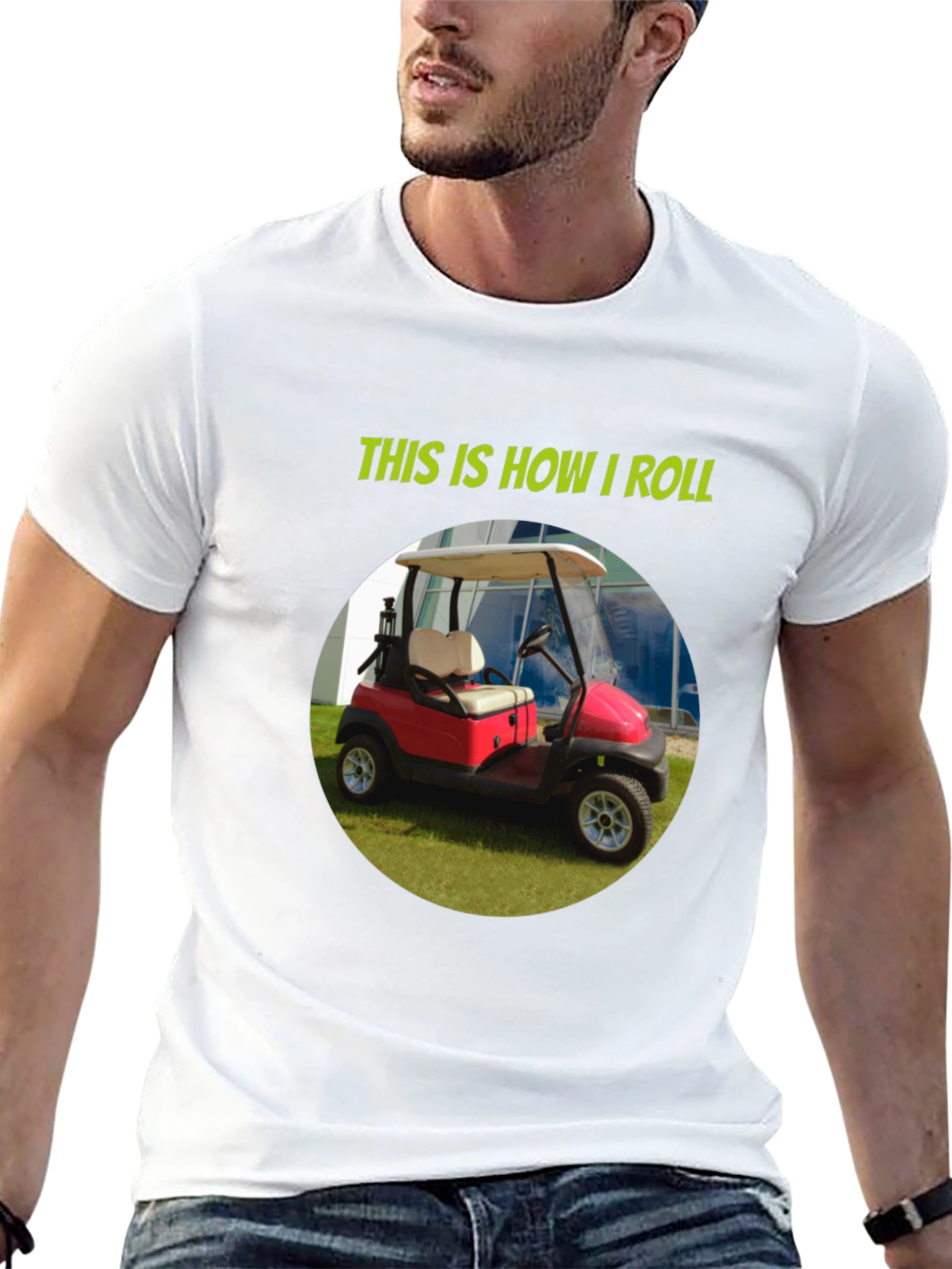 Black This is How I Roll Golf Cart T-Shirt view 13