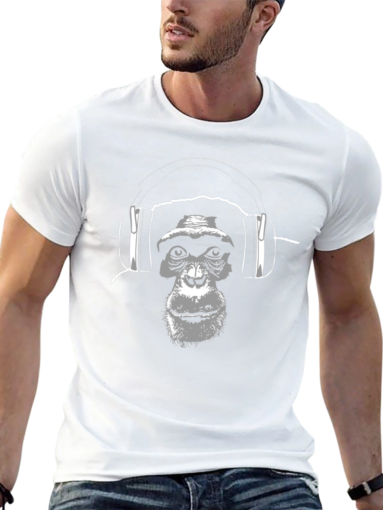 Black Cool Ape DJ Black T-Shirt view 13