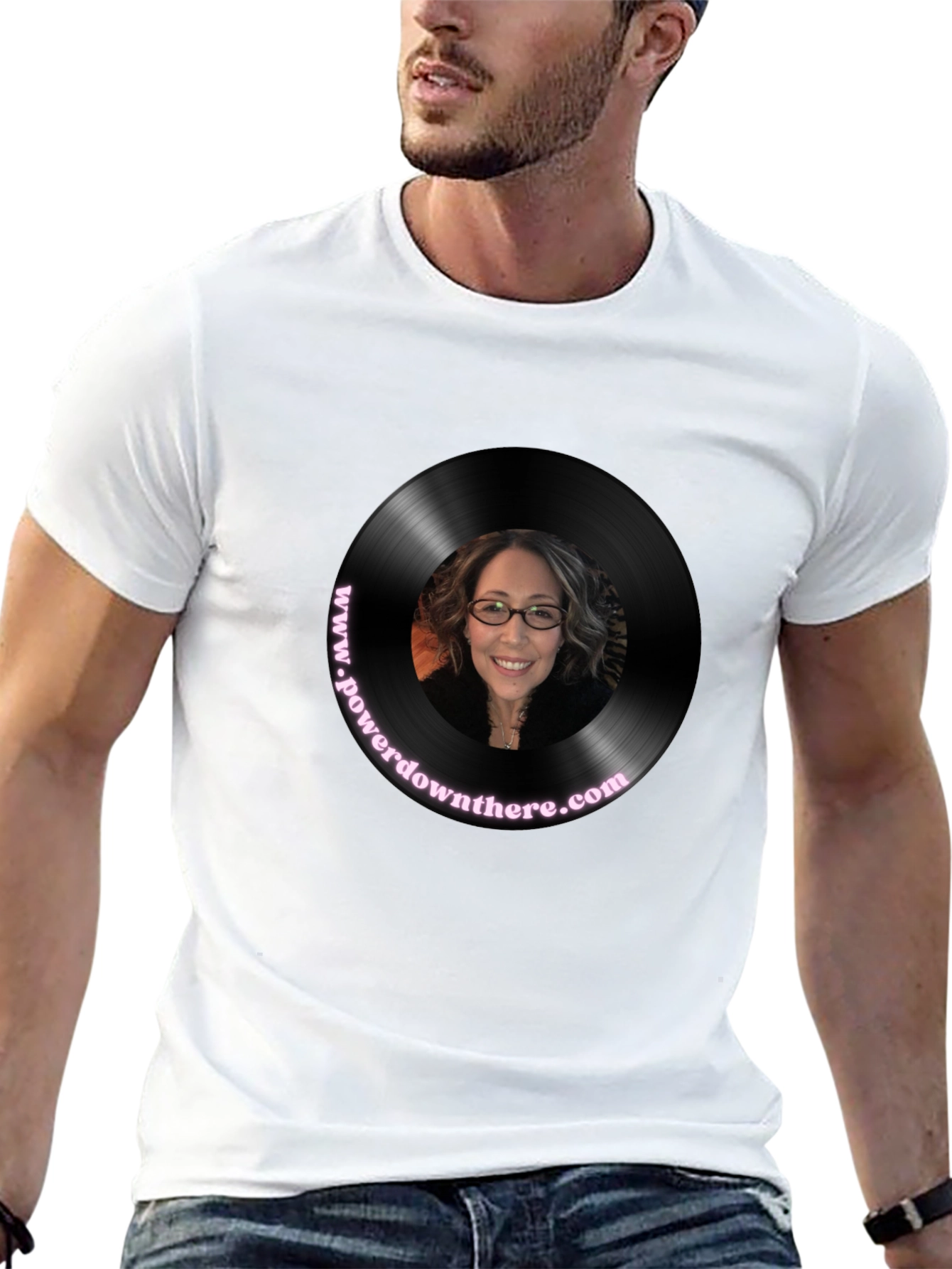 Black Retro Vinyl Record Graphic T-Shirt view 13