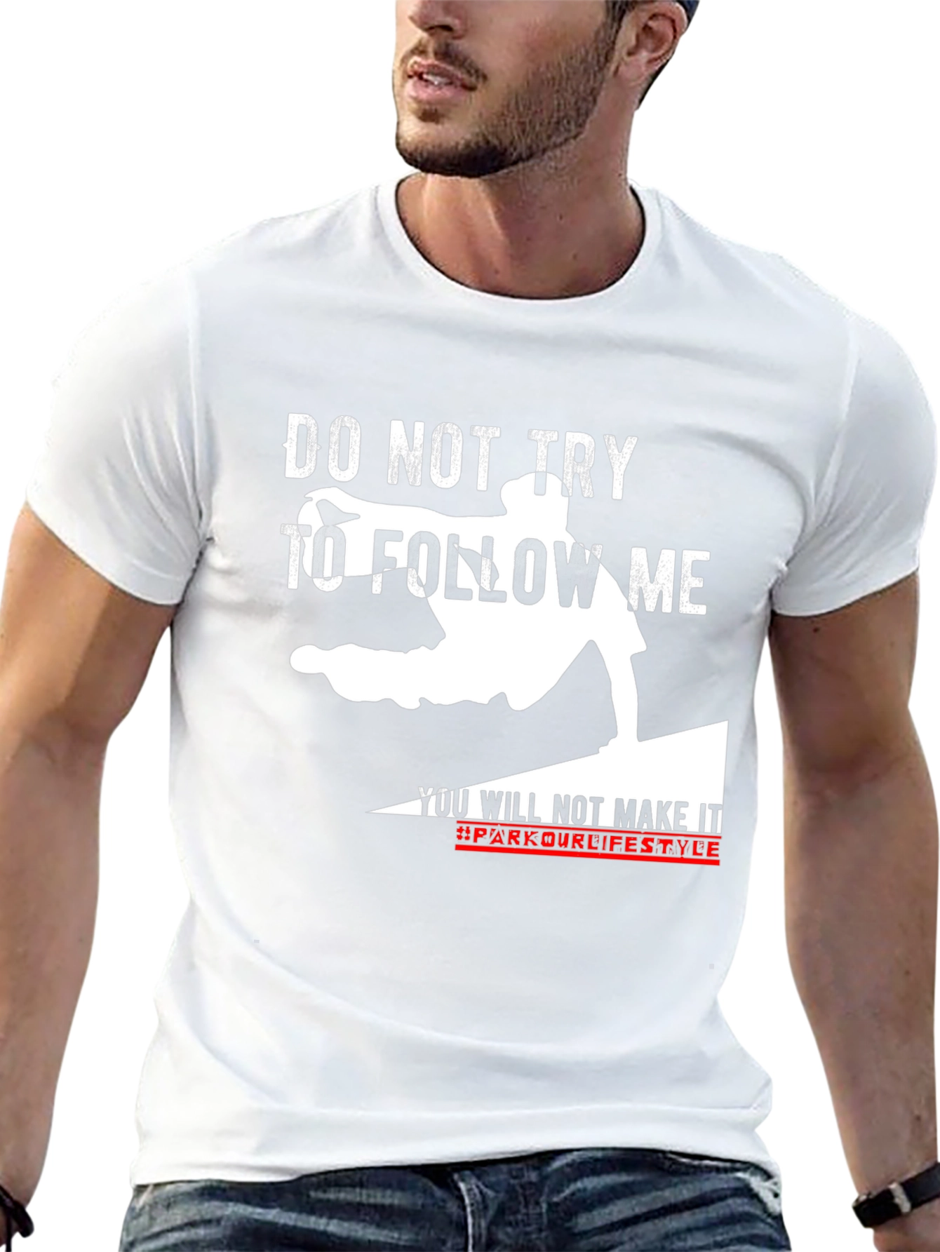 Black Parkour Lifestyle Graphic T-Shirt view 13
