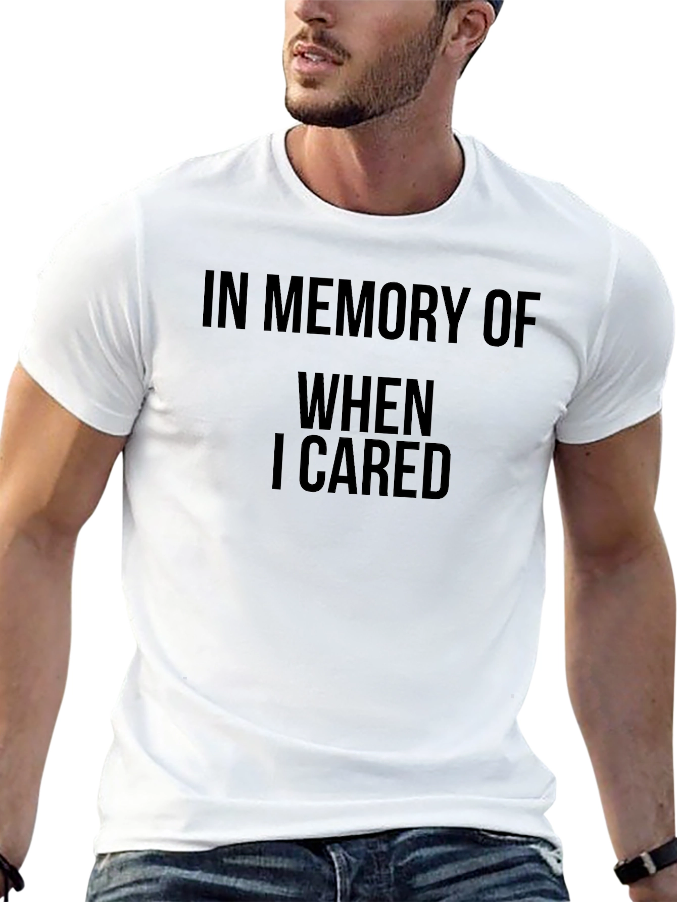 Black In Memory of When I Cared Graphic Tee view 13