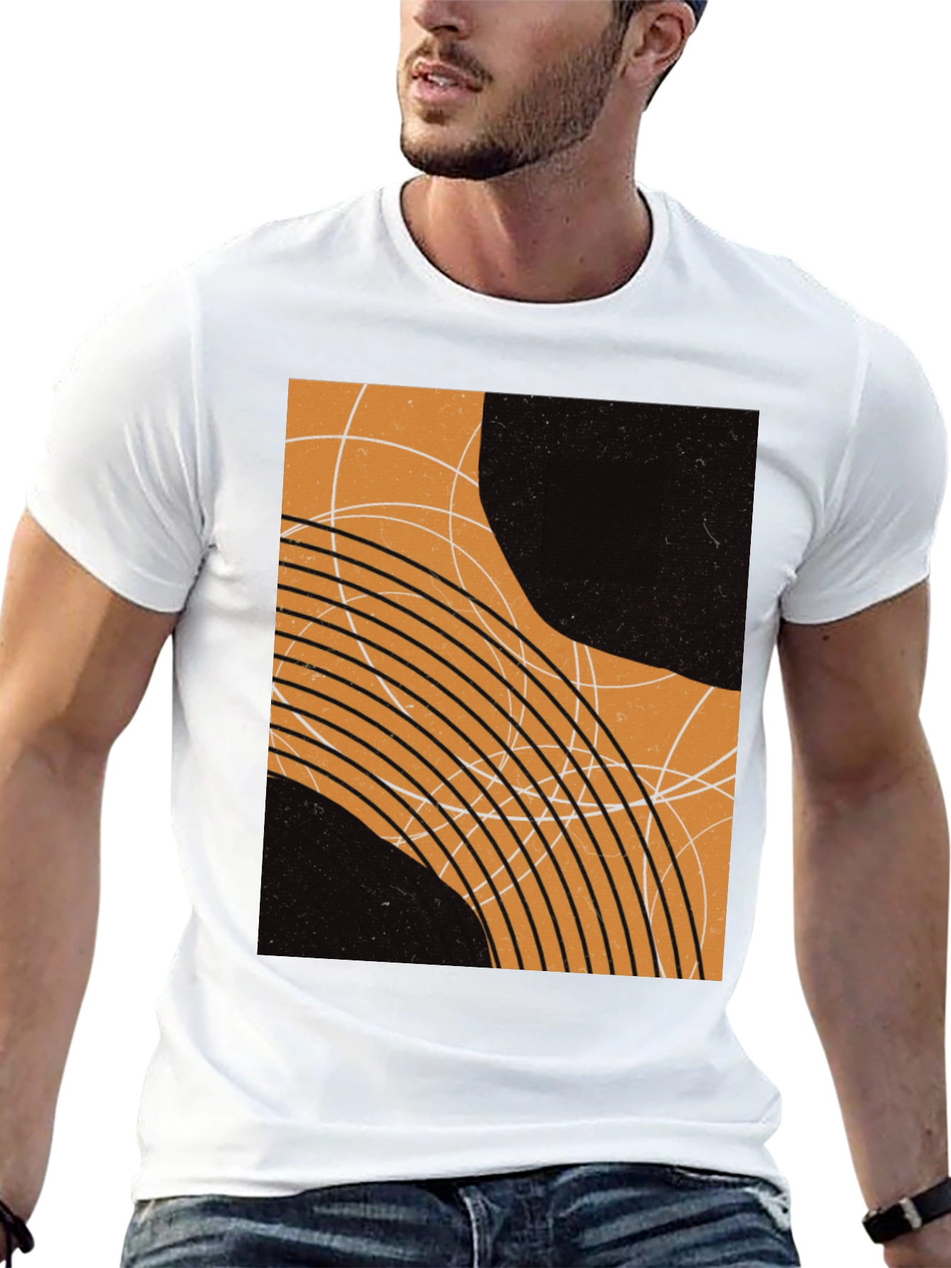 Black Abstract Graphic Print Black T-Shirt view 13