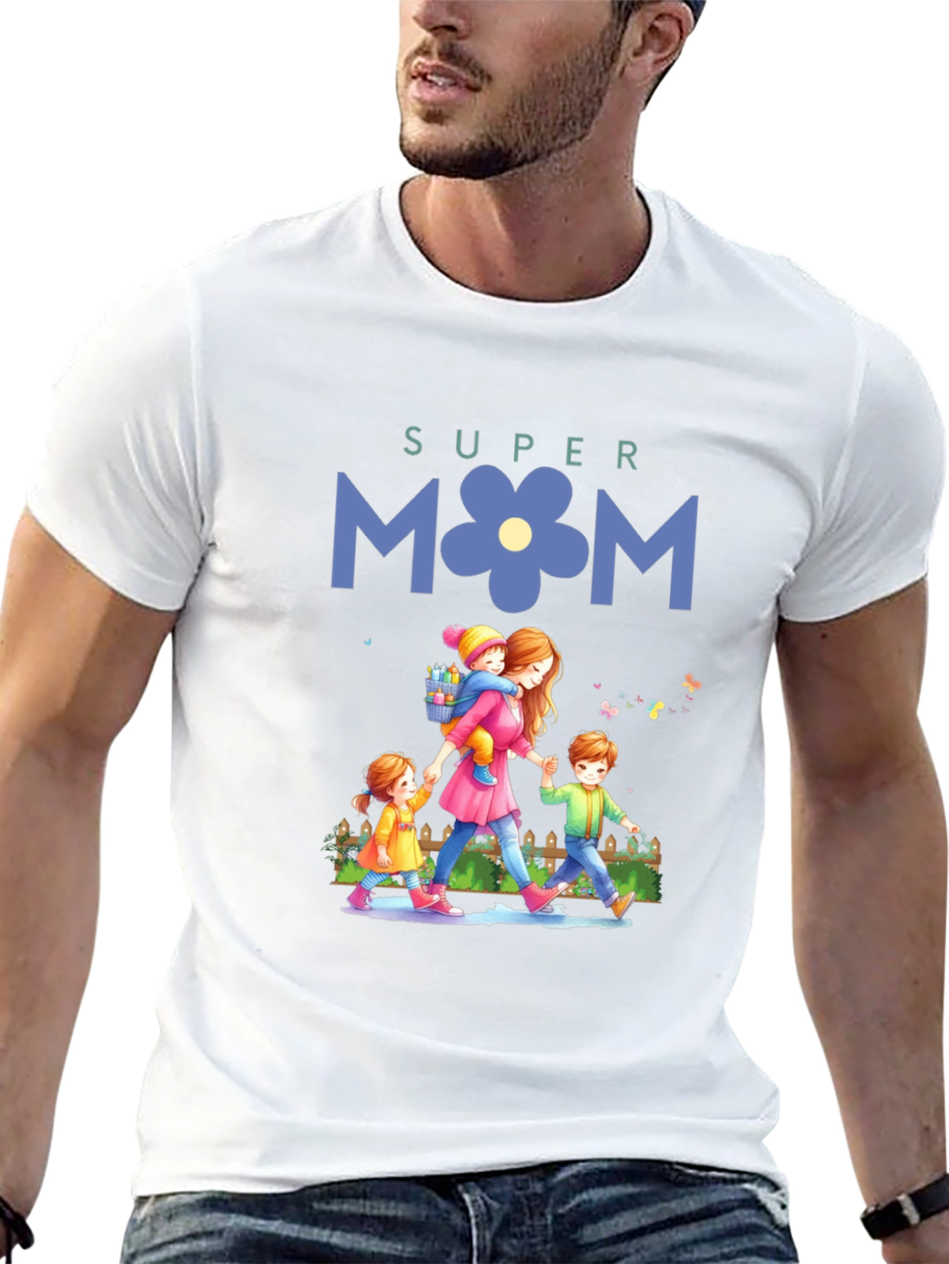 Black Super Mom T-Shirt - Mother's Day Gift view 13