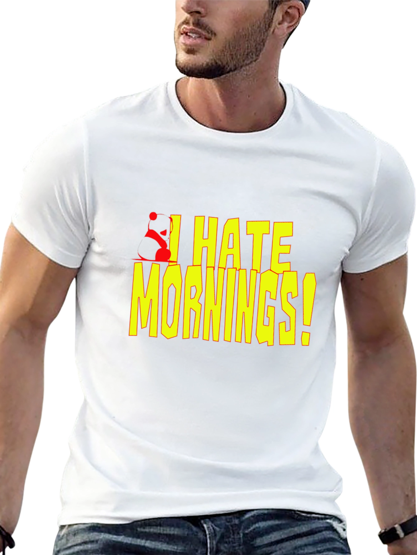 Black I Hate Mornings! Graphic T-Shirt view 13