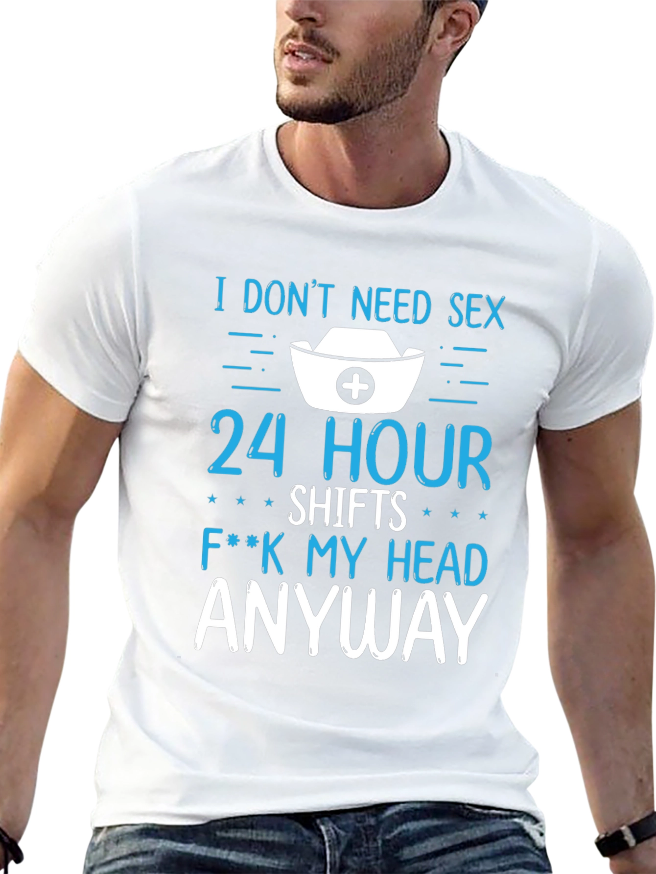 Black Funny Nurse T-Shirt - 24 Hour Shifts view 13