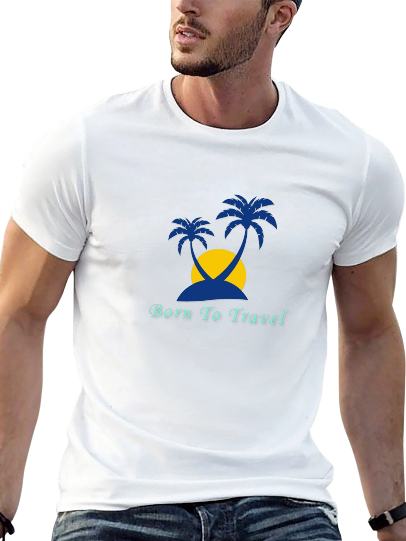 Black Born to Travel Graphic Tee view 13